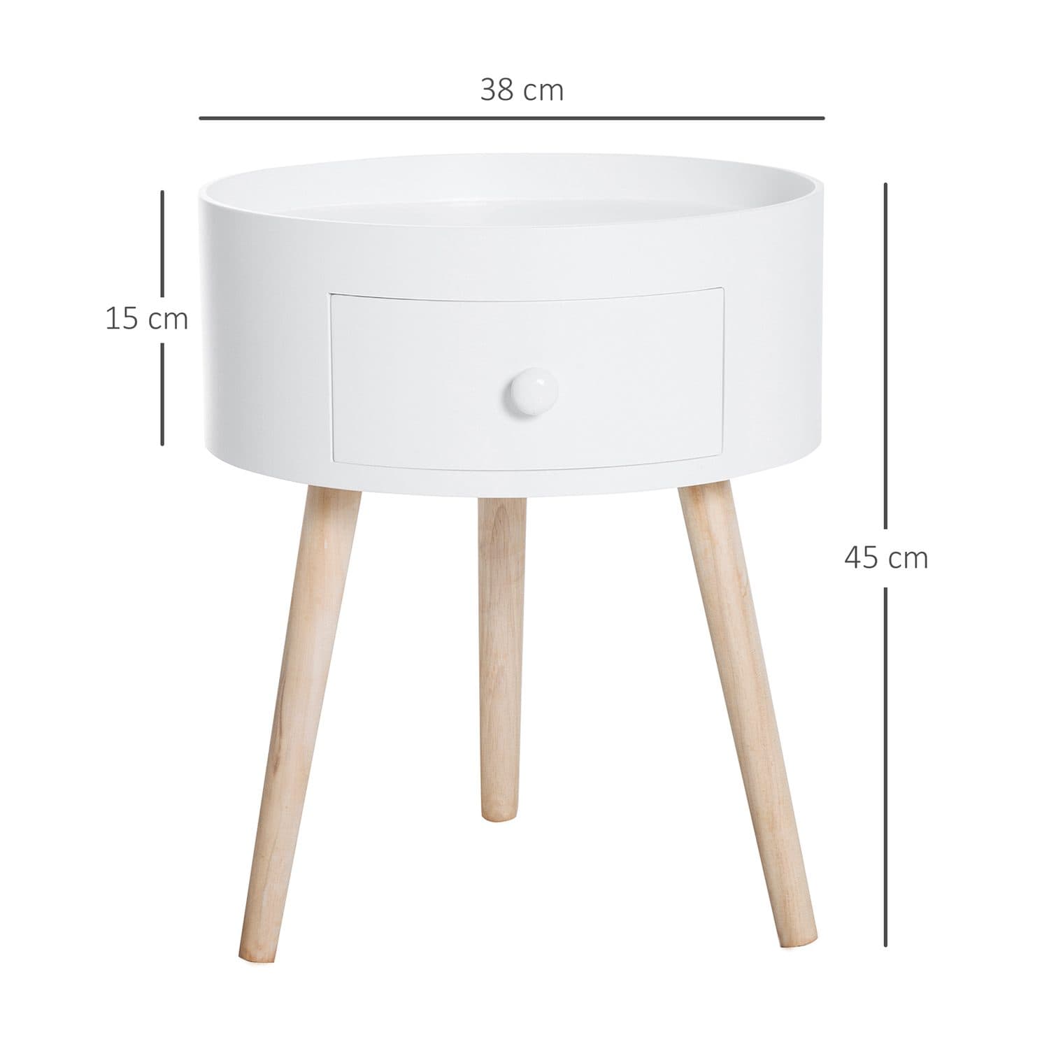 Set of 2 White Round Side Tables - image 2