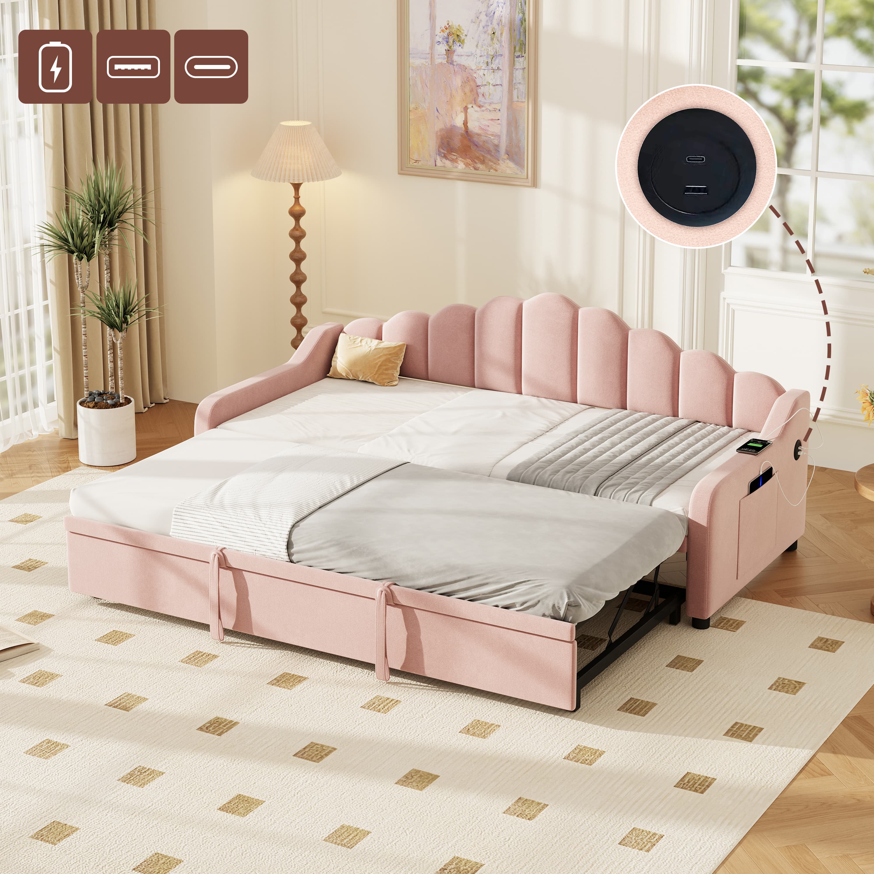 Velvet Trundle Daybed