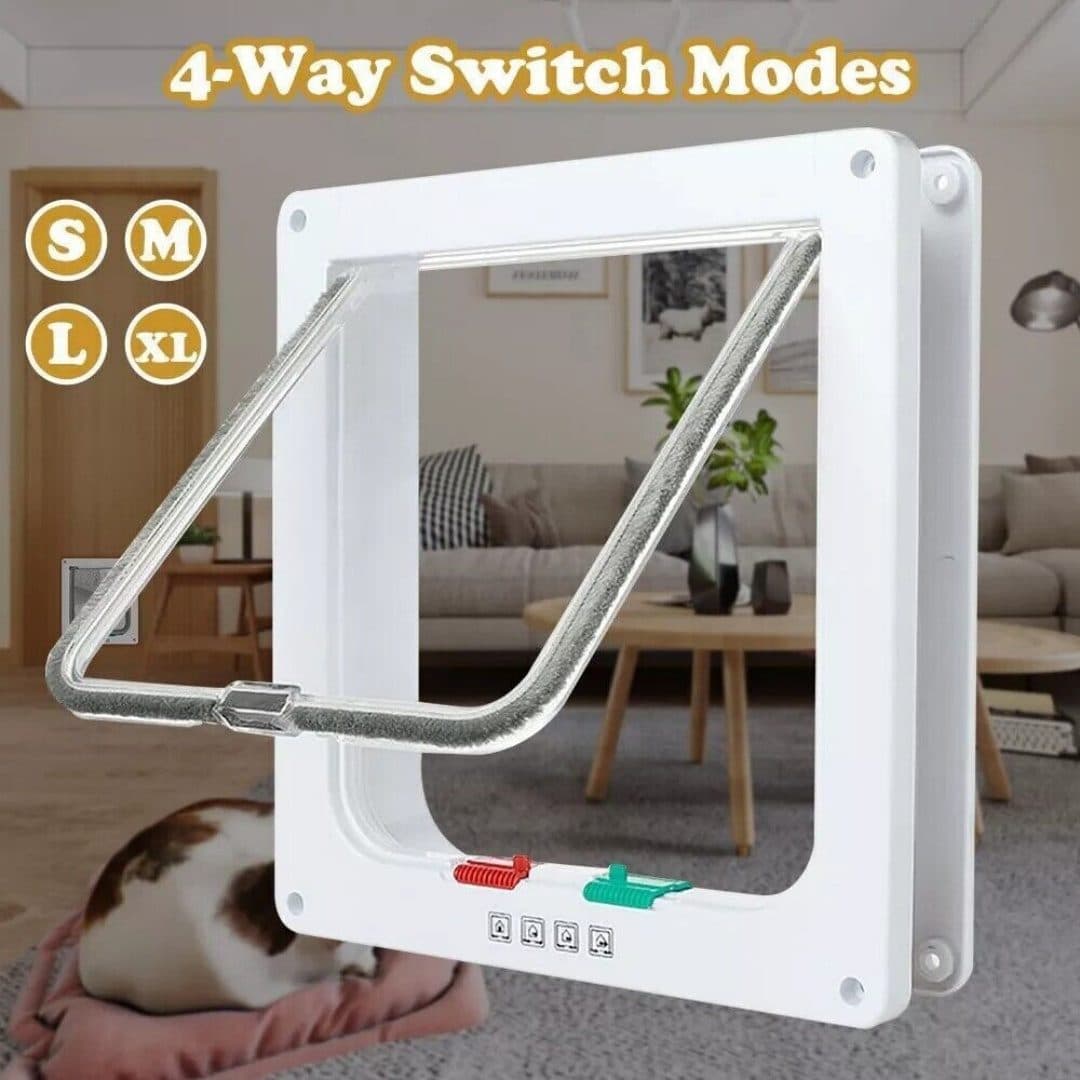 XL White Pet Door with Adjustable 4-Way Locking - image 7