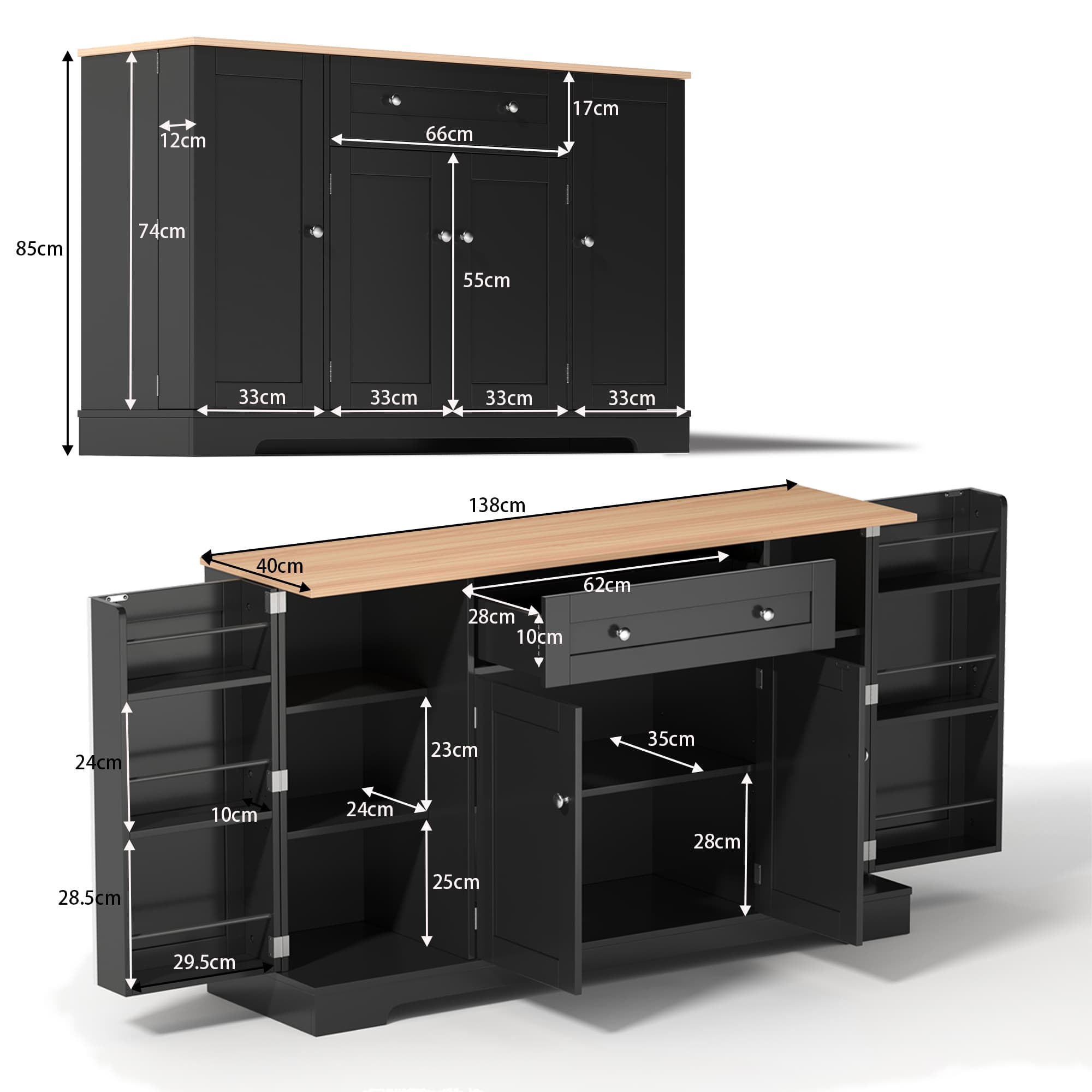 Modern Black Storage Sideboard - image 1