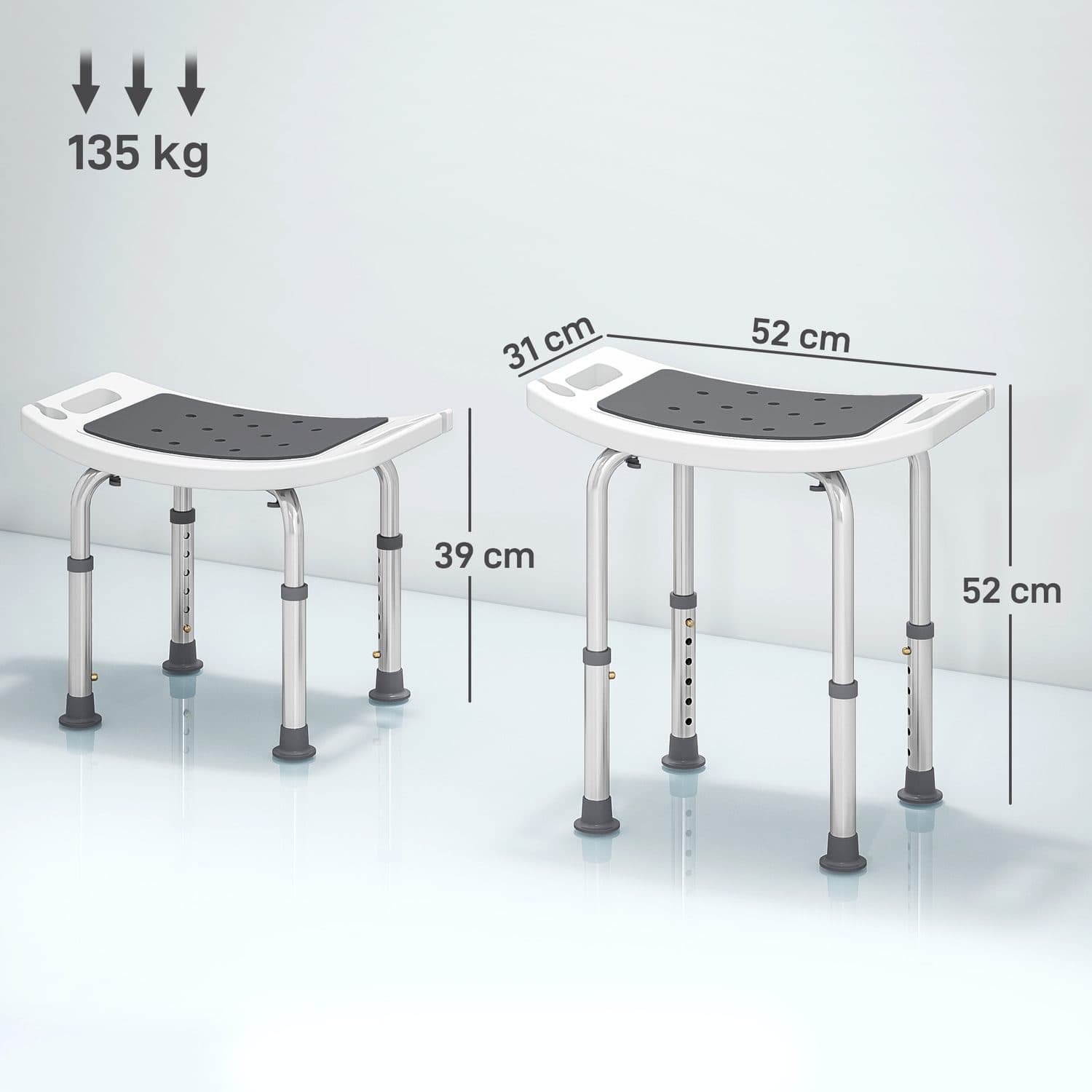 Adjustable Aluminium Shower Chair for Safe, Comfortable Bathing - image 5