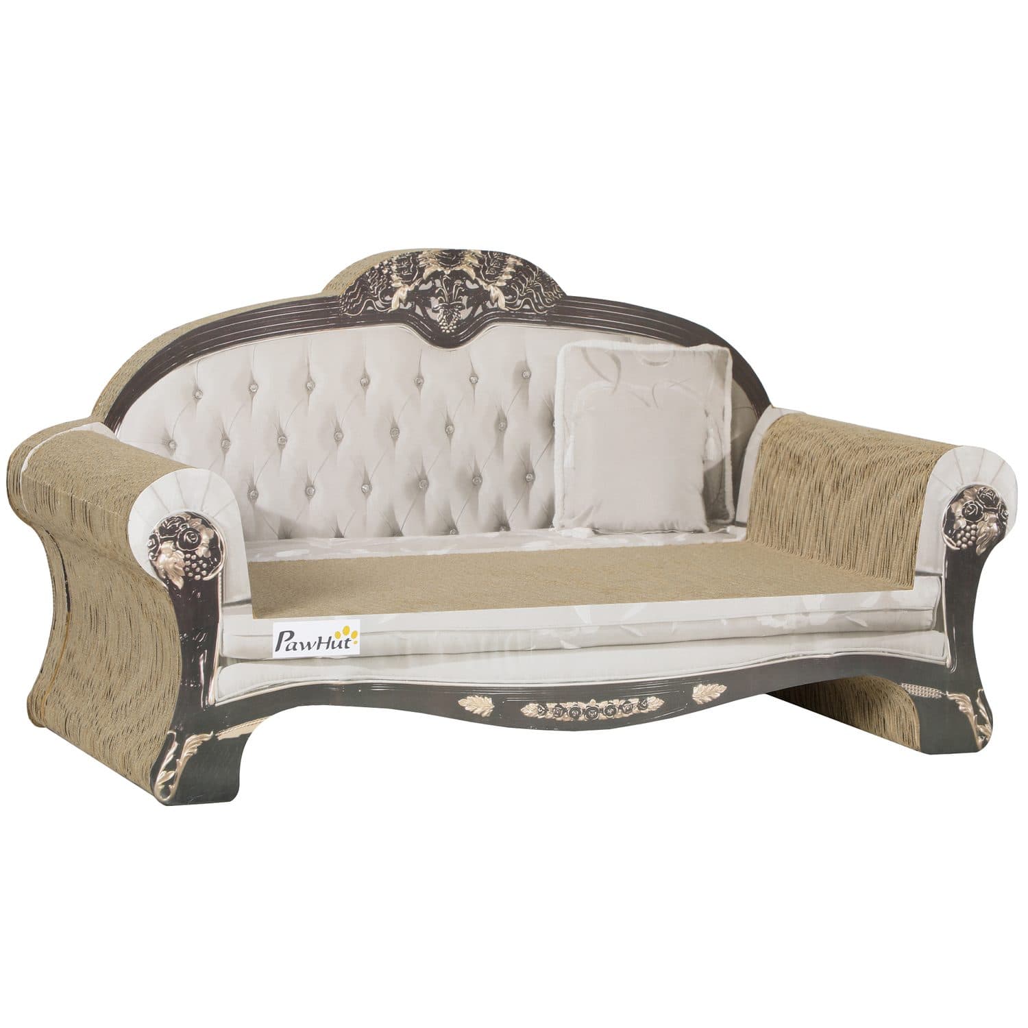 PawHut 2-in-1 Cat Scratcher Sofa Bed With Catnip