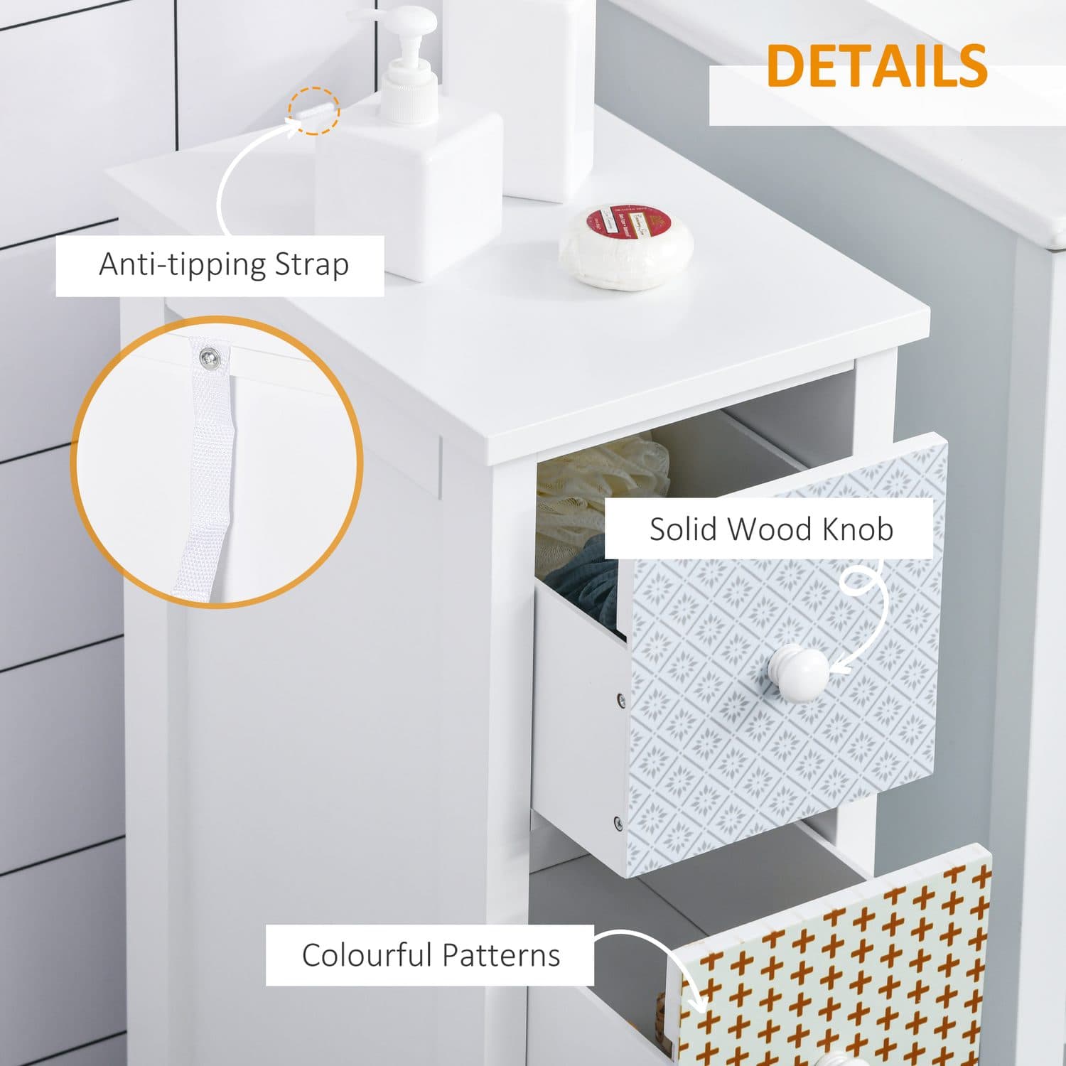 Stylish 4-Drawer Storage Cabinet for Bedrooms & Bathrooms - image 4