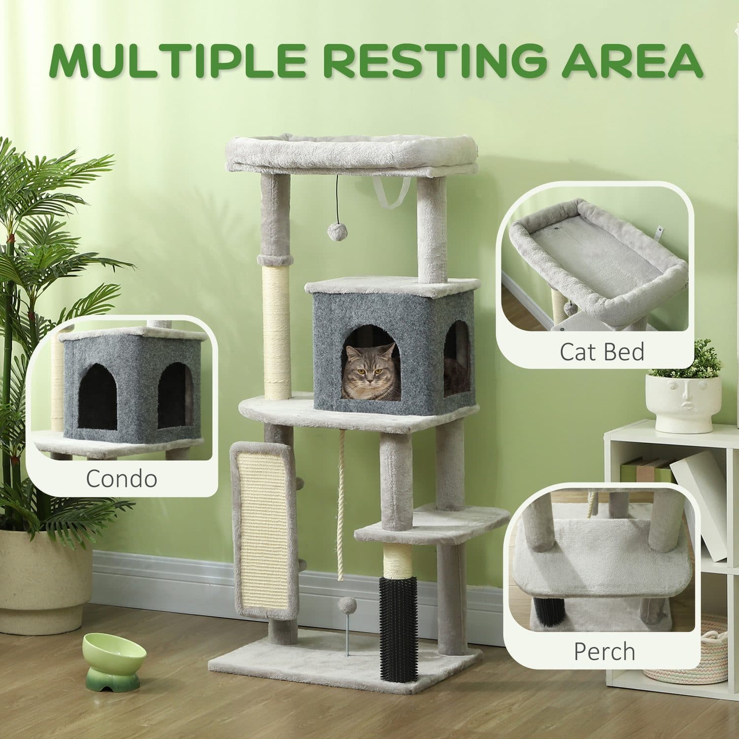 132cm Cat Tree with Cat House and Jumping Platform - image 5
