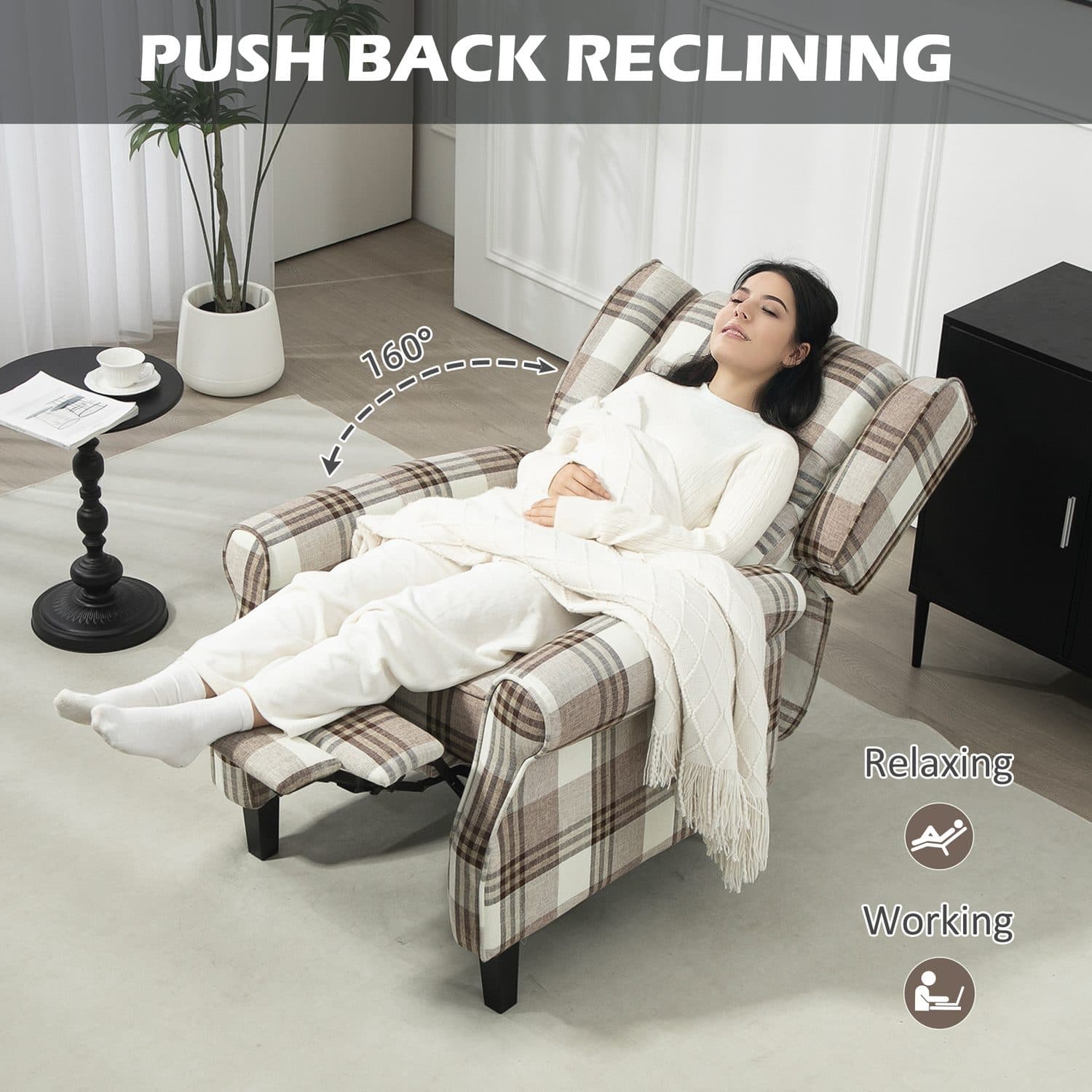 Brown Reclining Armchair with Footrest - image 4