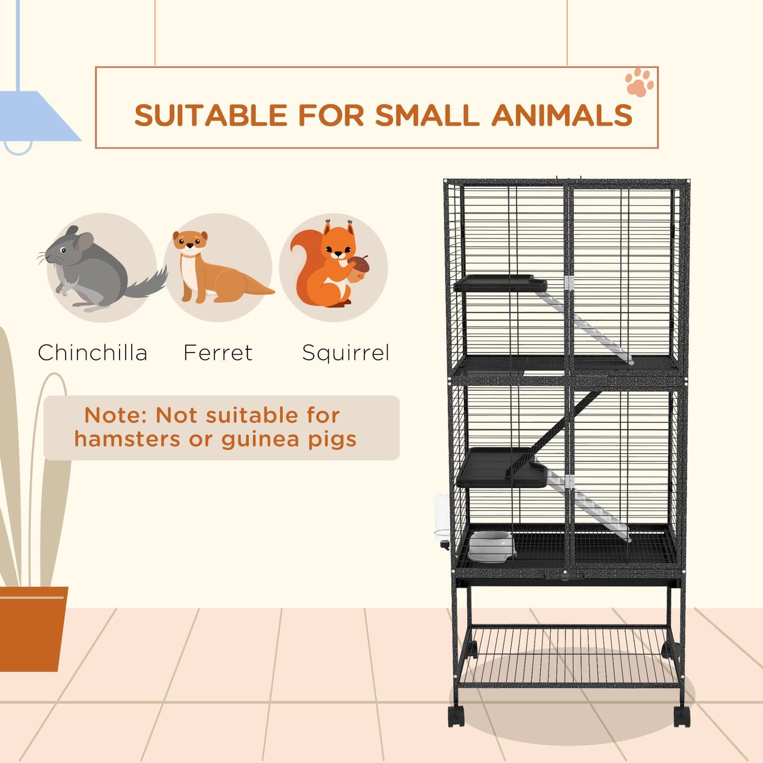 Rolling Four-Tier Cage for Chinchillas and Ferrets - image 3