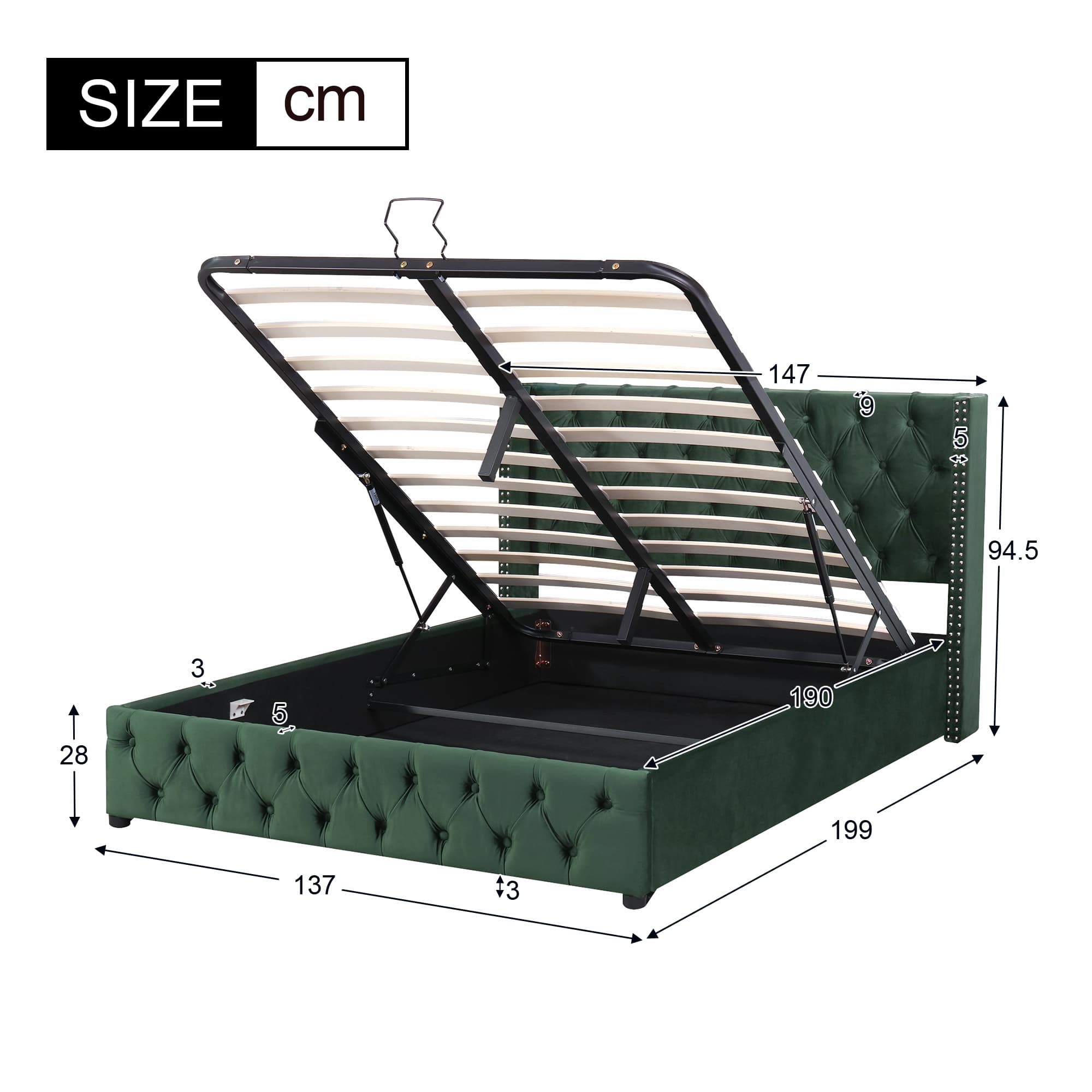 The Elegant Green Velvet Bed with Effortless Storage - image 2