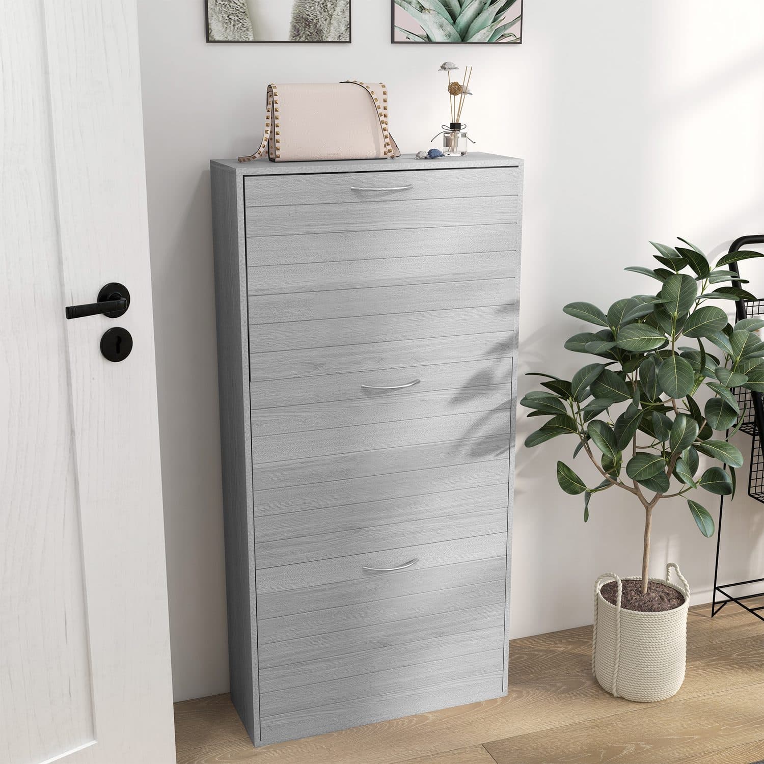 Slim 12-Pair Shoe Cabinet - image 1