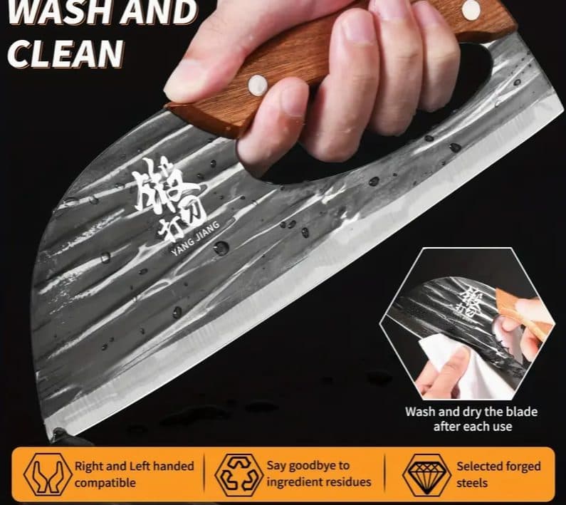 Heavy duty kitchen cleaver for meat, bones and prep - image 8