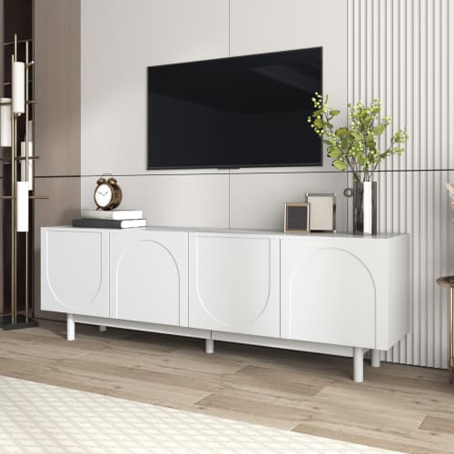 A Modern TV Cabinet for a Clutter-Free, Stylish Living Room - White