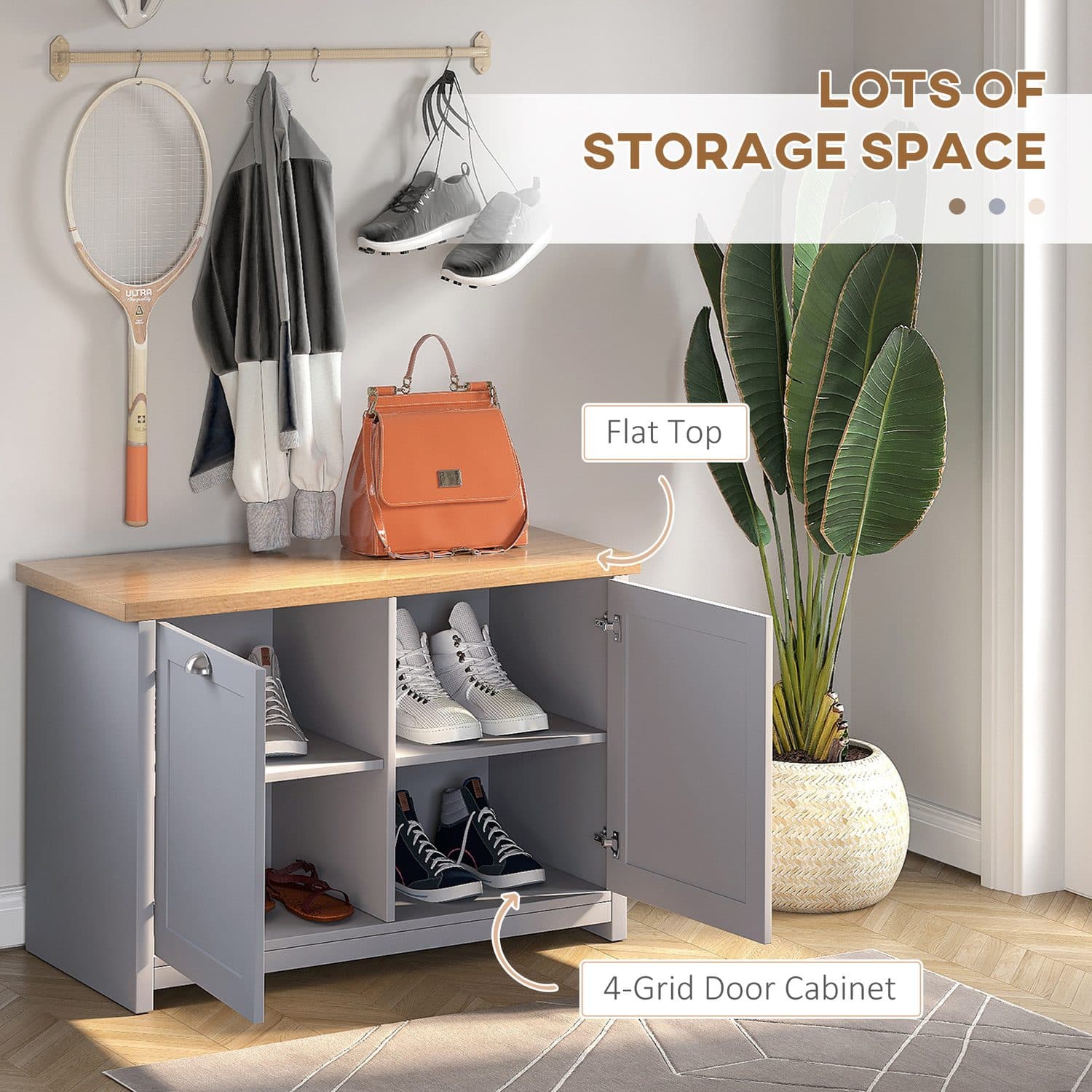 Modern Grey Shoe Bench - image 1