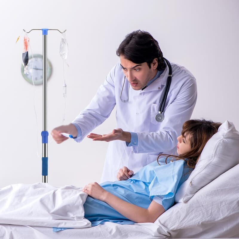 Adjustable IV Drip Stand with Multi-Hook Wheeled Base - image 5