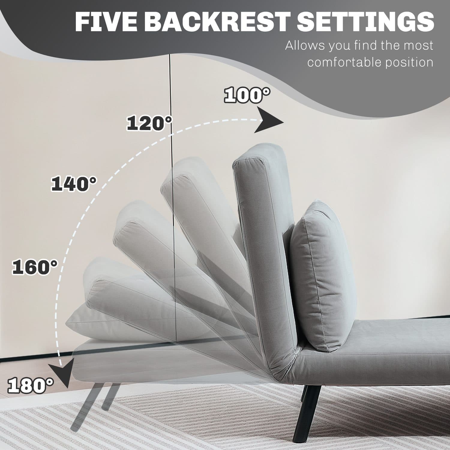 4-in-1 Velvet Chair Bed - image 2
