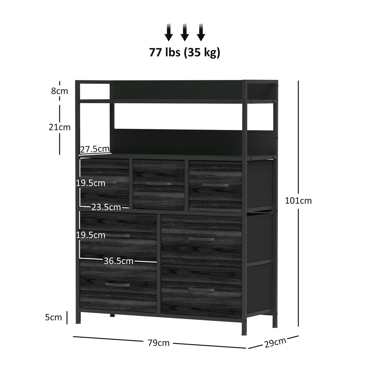 Rustic 7-Drawer Fabric Chest - image 5