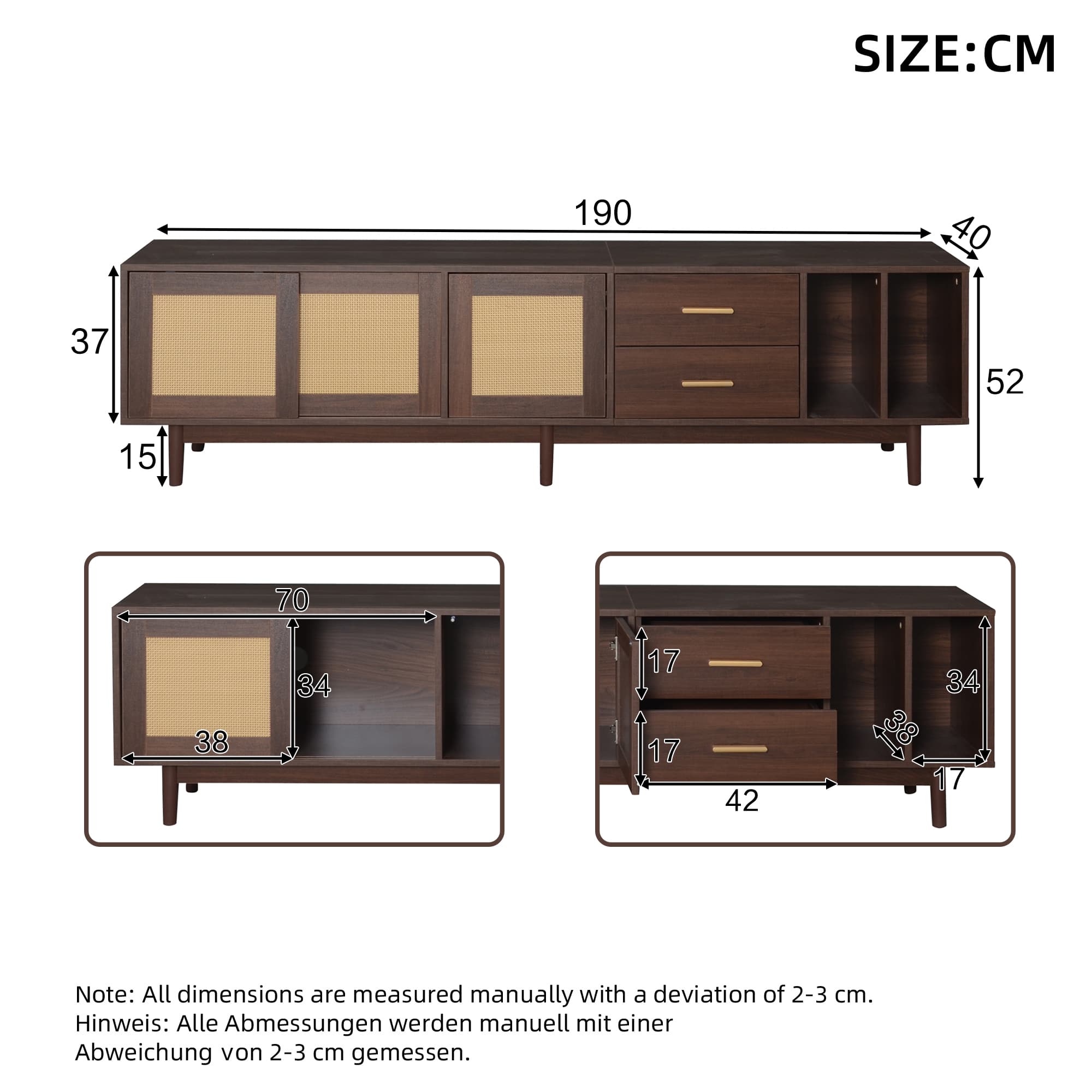 Rattan & Wood TV Console - image 4