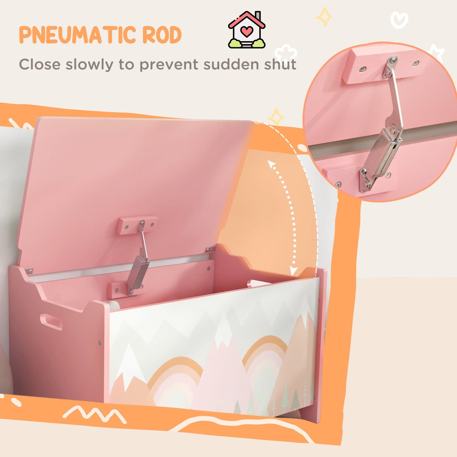 Pink Kids Toy Storage Chest For Tidier Playrooms - image 5