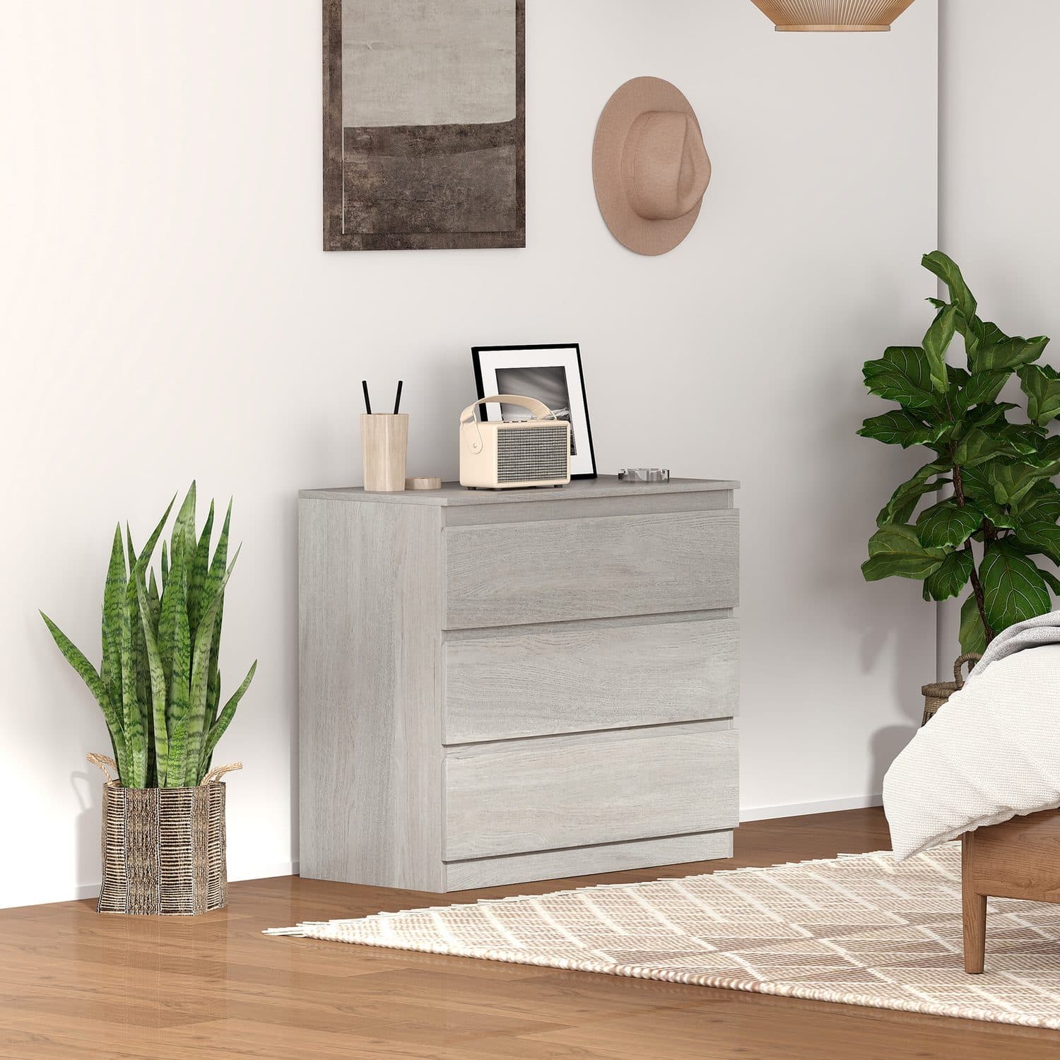 Grey 3-Drawer Chest - image 4