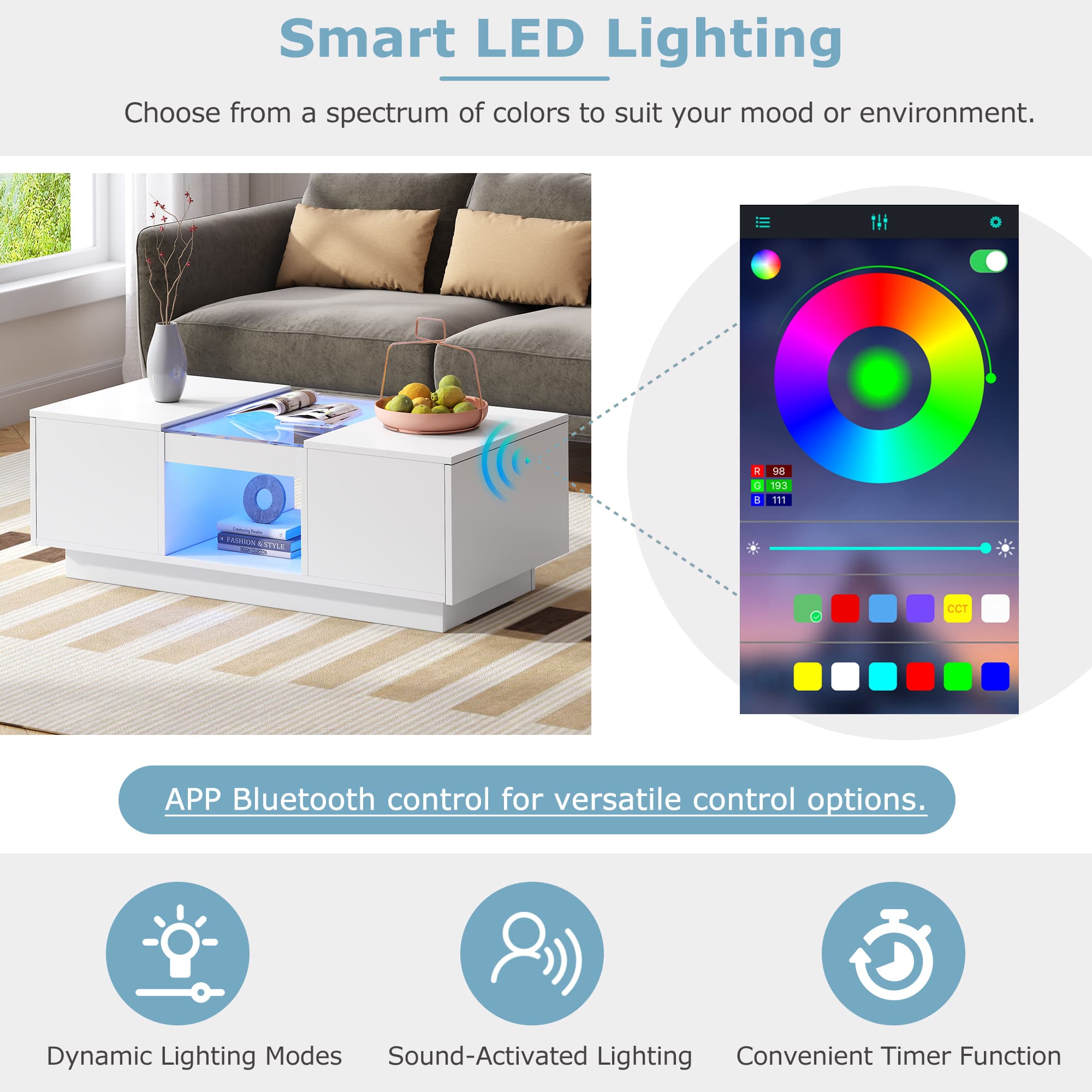 Modern LED Coffee Table - image 5