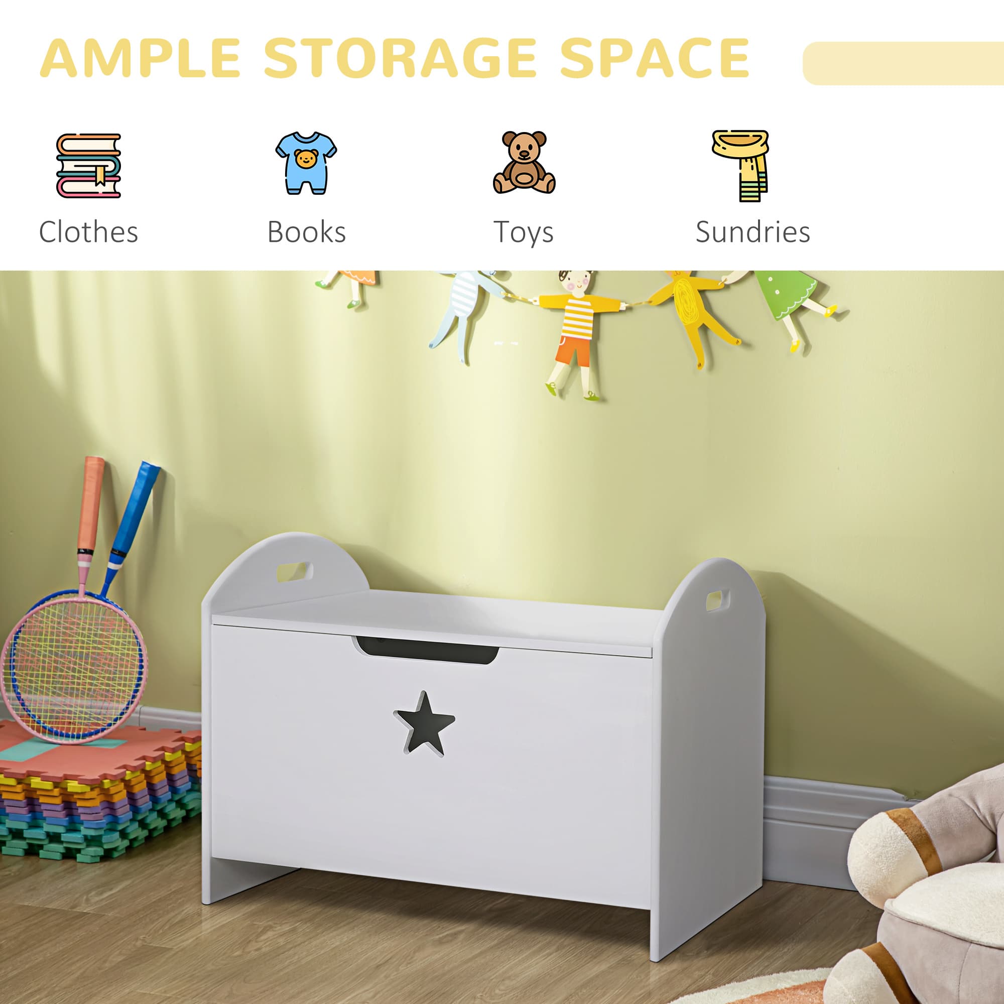 White Toy Storage Box for Children's Rooms - image 5