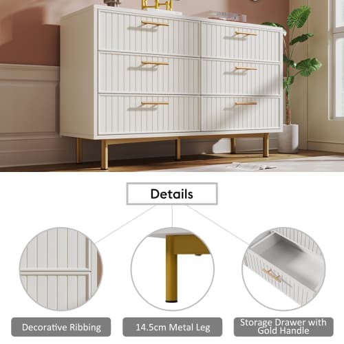 Ribbed 6-Drawer Sideboard - image 2