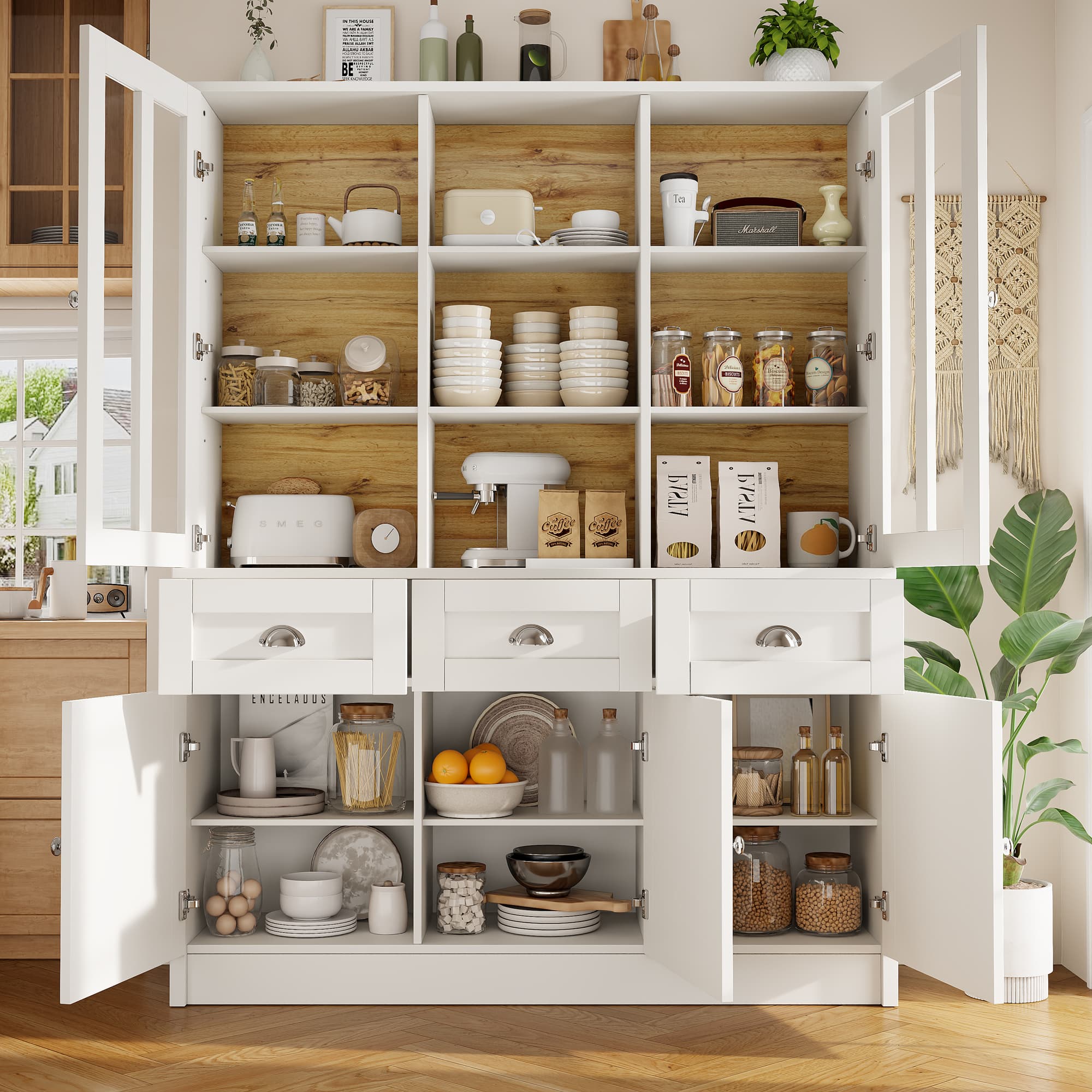 Tall Storage Cabinet for Modern Living Spaces - White