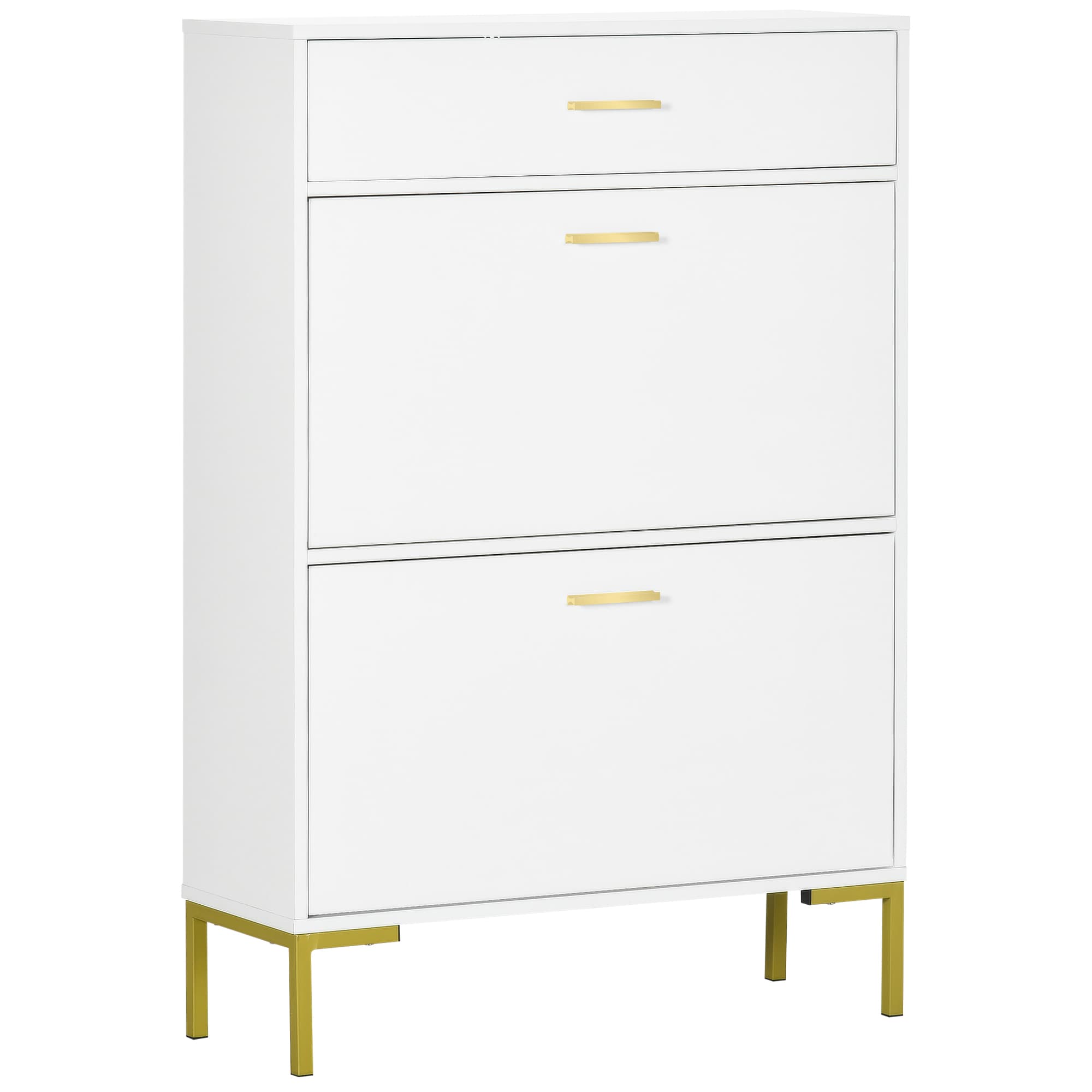 Slim White Shoe Cabinet