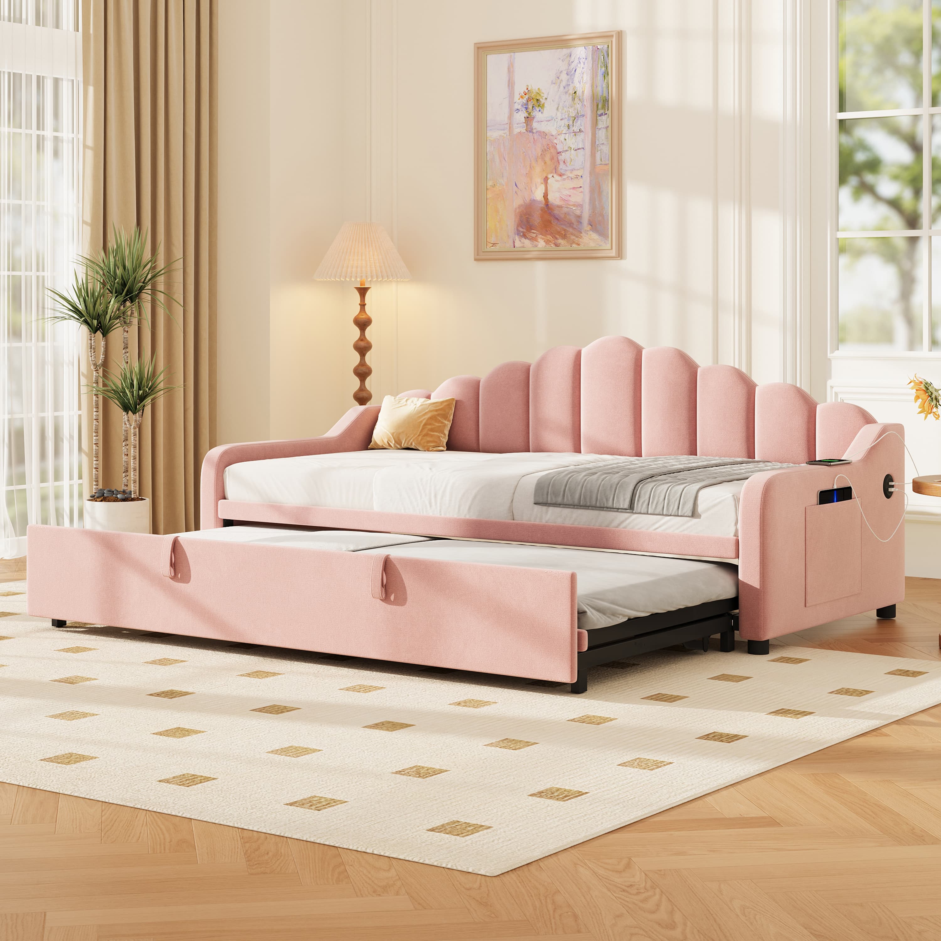 Velvet Trundle Daybed - image 5