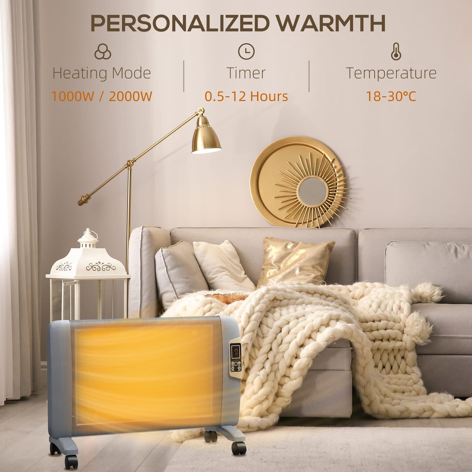 Portable Mica Space Heater with Remote Control - image 2