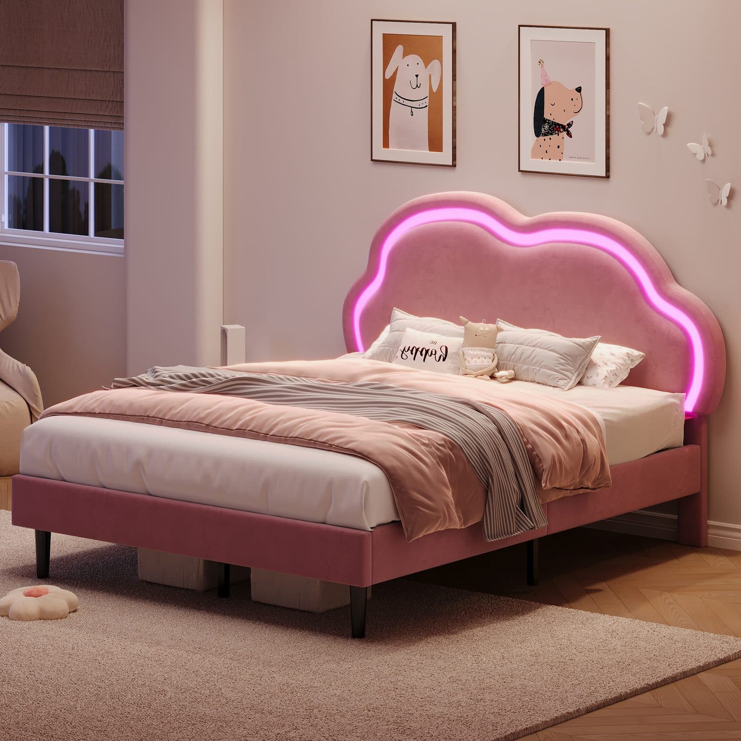 Pink Velvet Cloud Bed - image 4