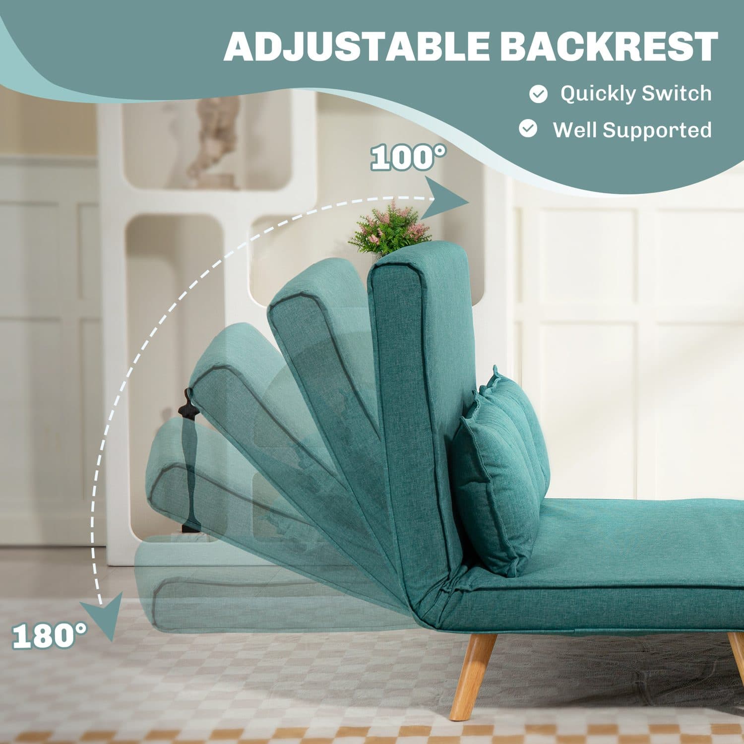Green 2-Seater Sofa Bed - image 4