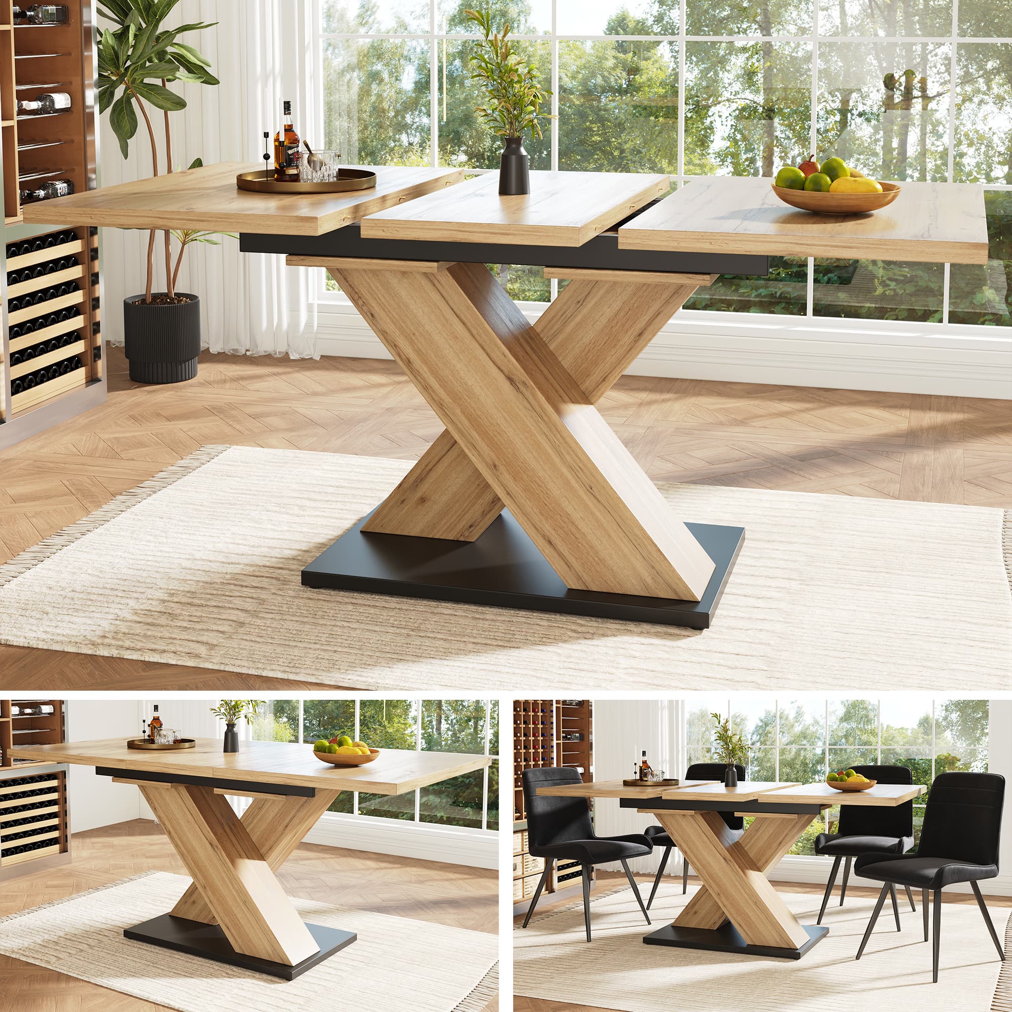 Villalta Home Extendable Wooden Dining Table