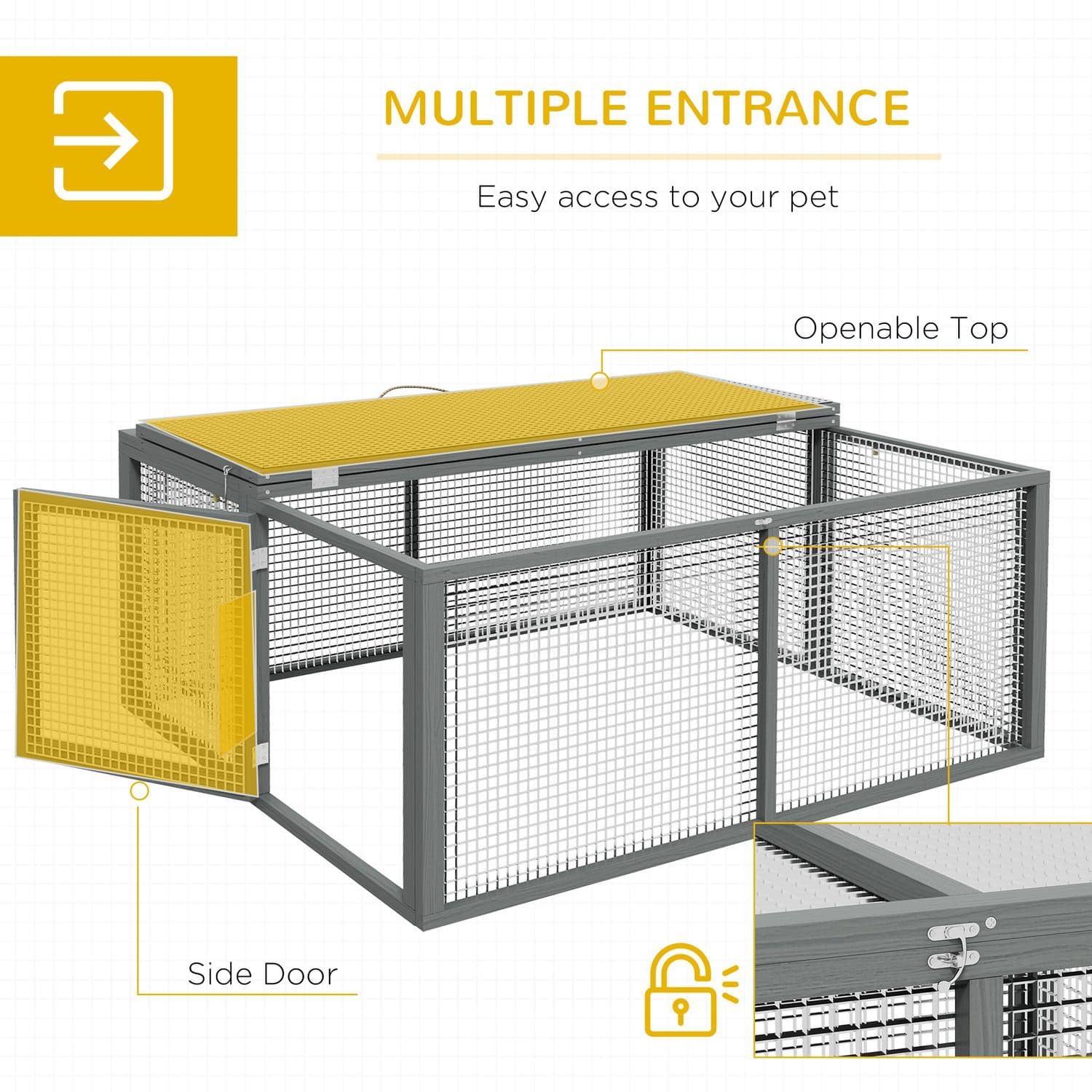 Foldable Wooden Rabbit Hutch for Multiple Rabbits - image 2