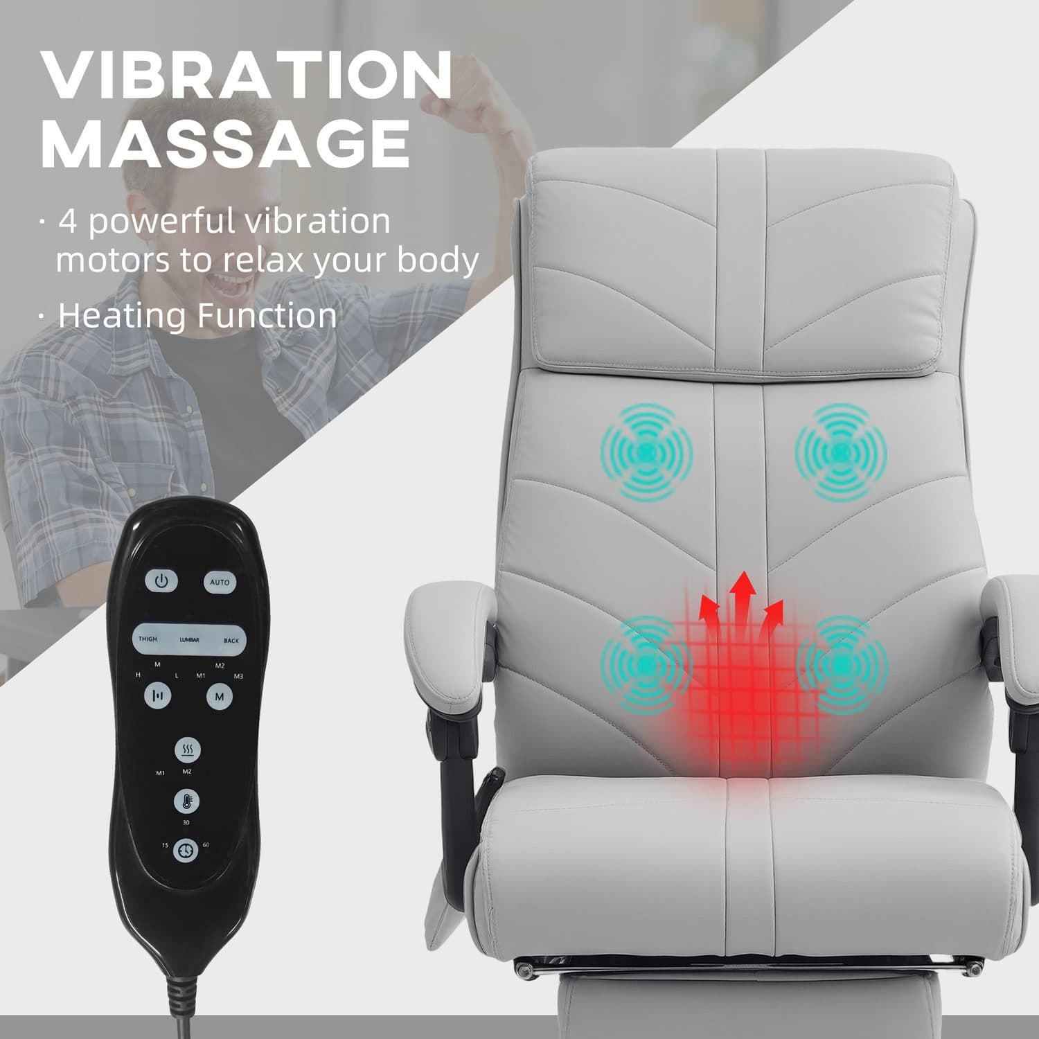 Heated Massage Office Chair - image 5