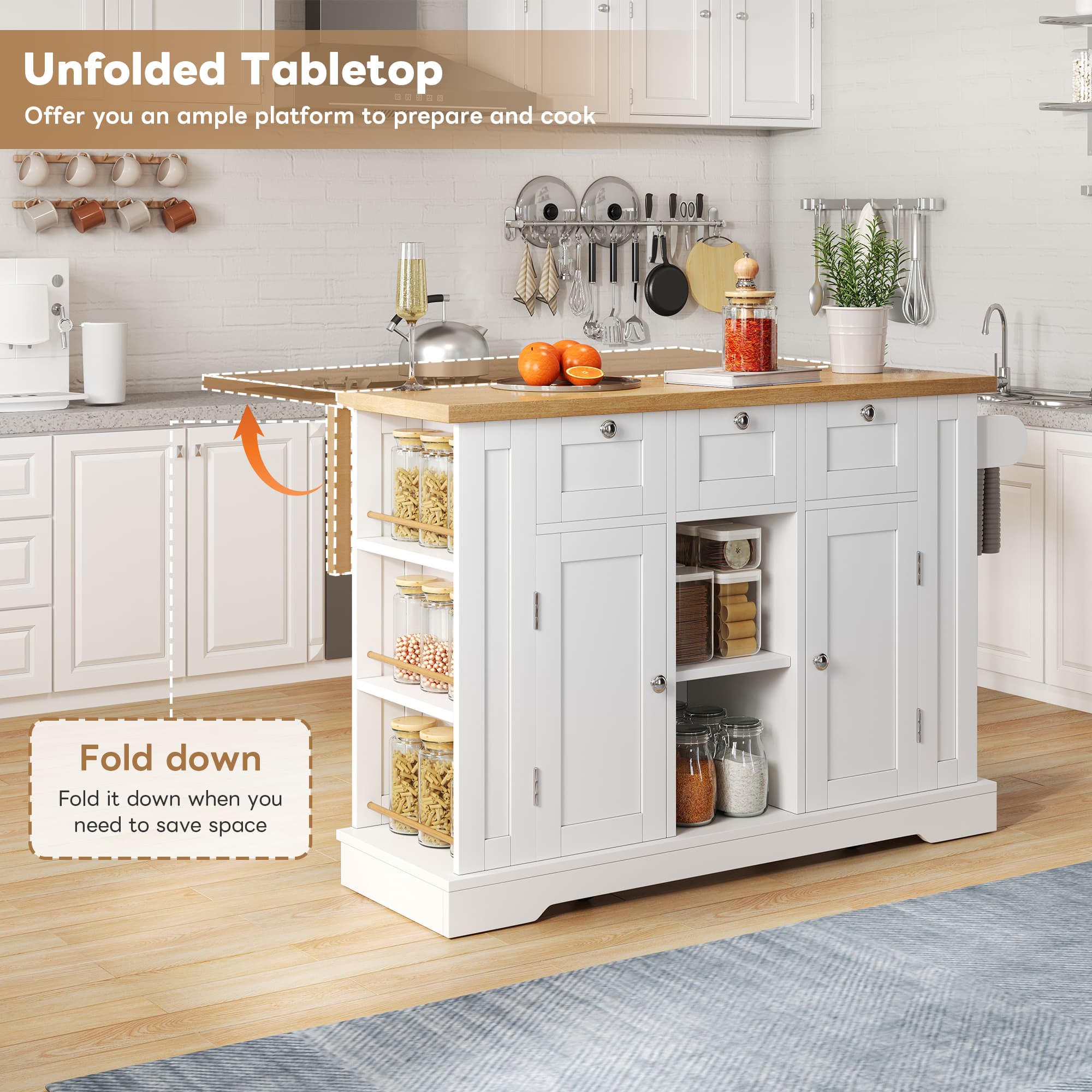 Extendable Farmhouse Kitchen Island - image 4