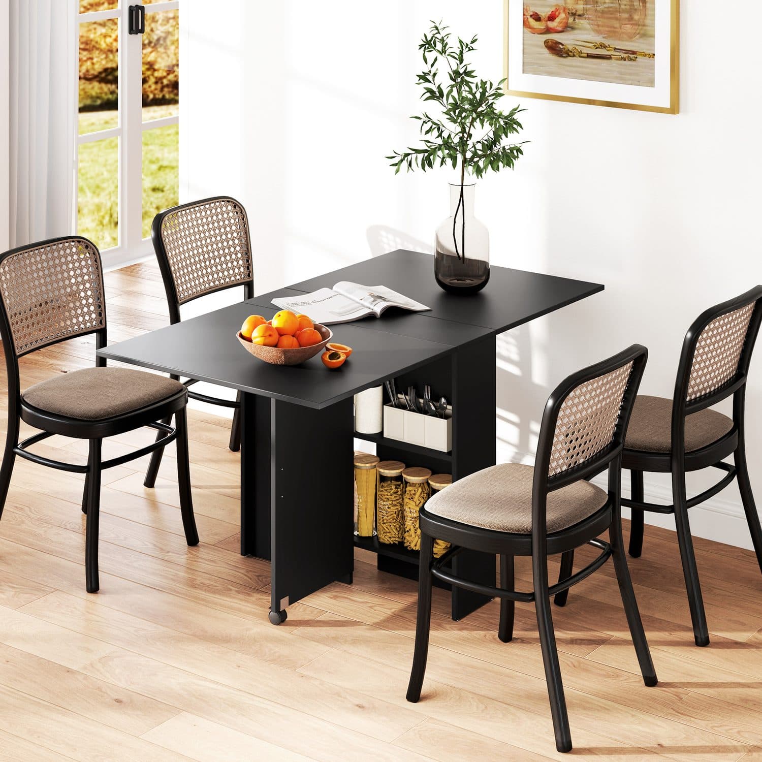 Black Drop Leaf Dining Table - image 1
