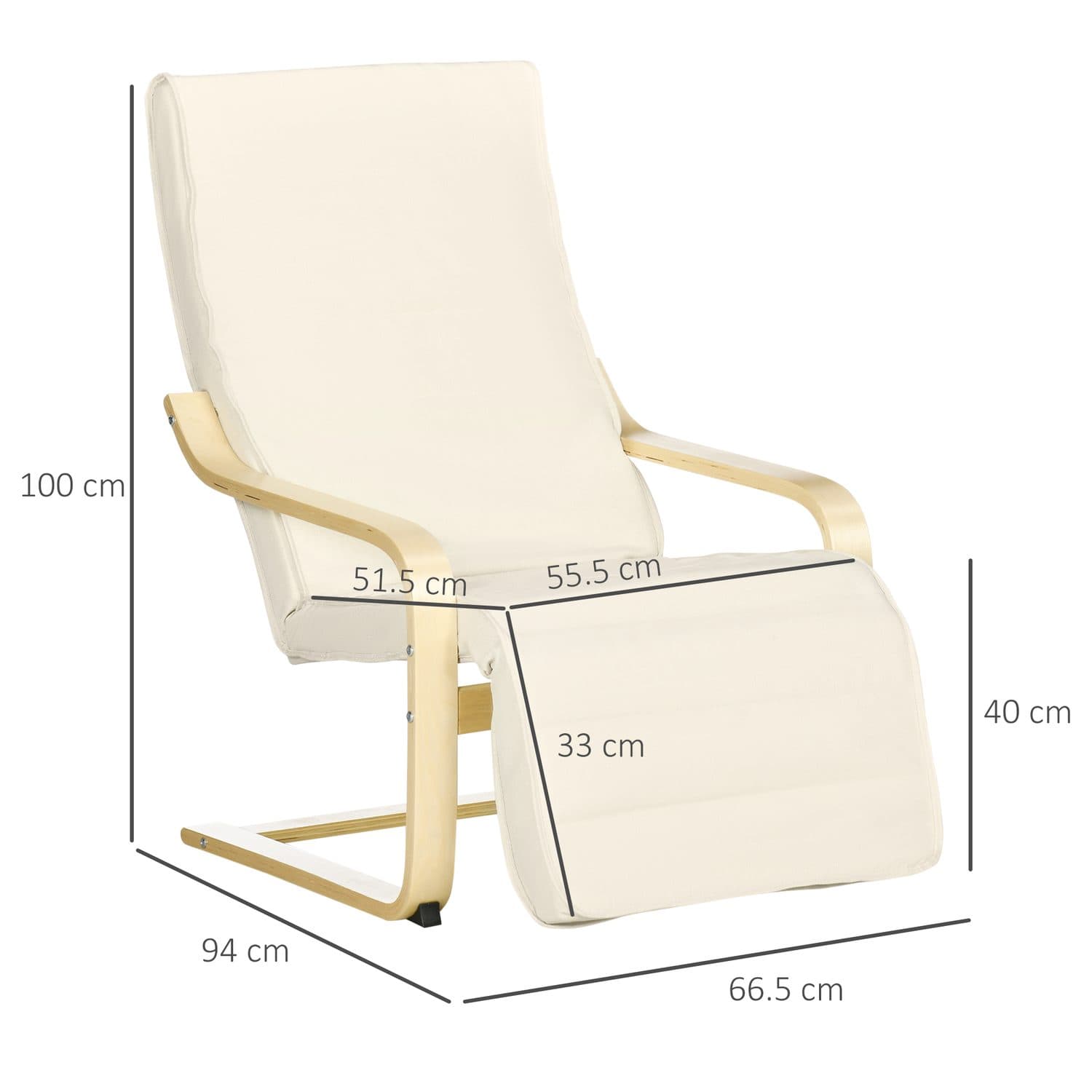 Cream White Lounge Armchair - image 4