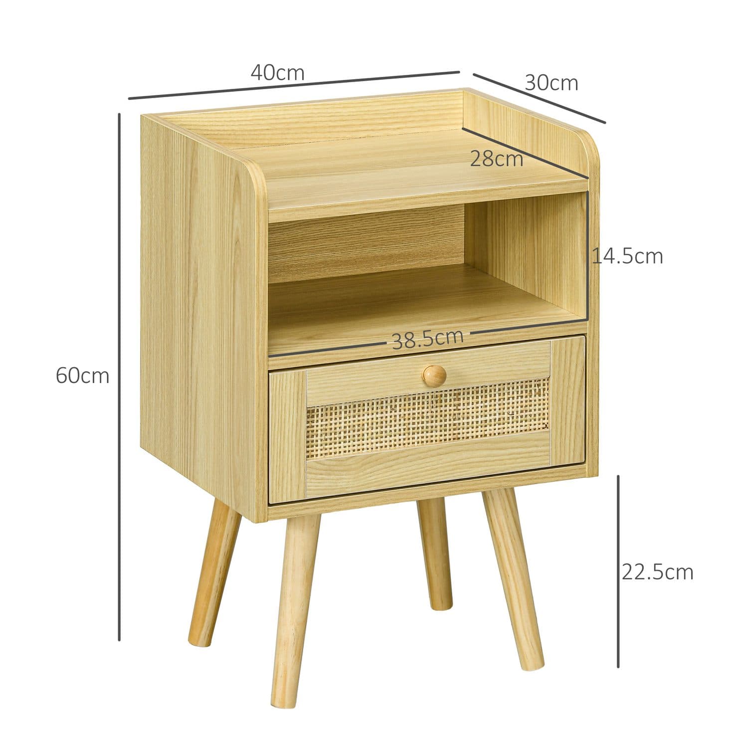 Natural Elegance: Set of 2 Rattan Bedside Tables - image 3