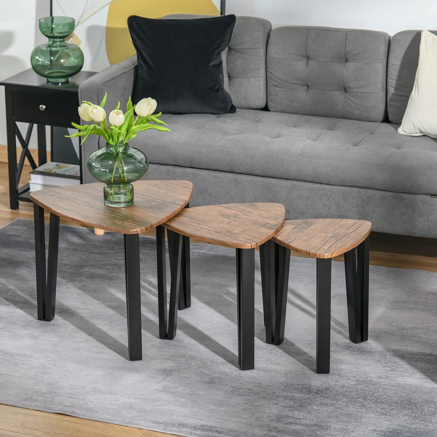 3-Piece Walnut Nest of Tables - image 4