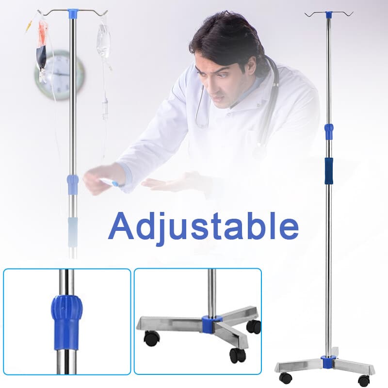 Adjustable IV Drip Stand with Multi-Hook Wheeled Base - image 7