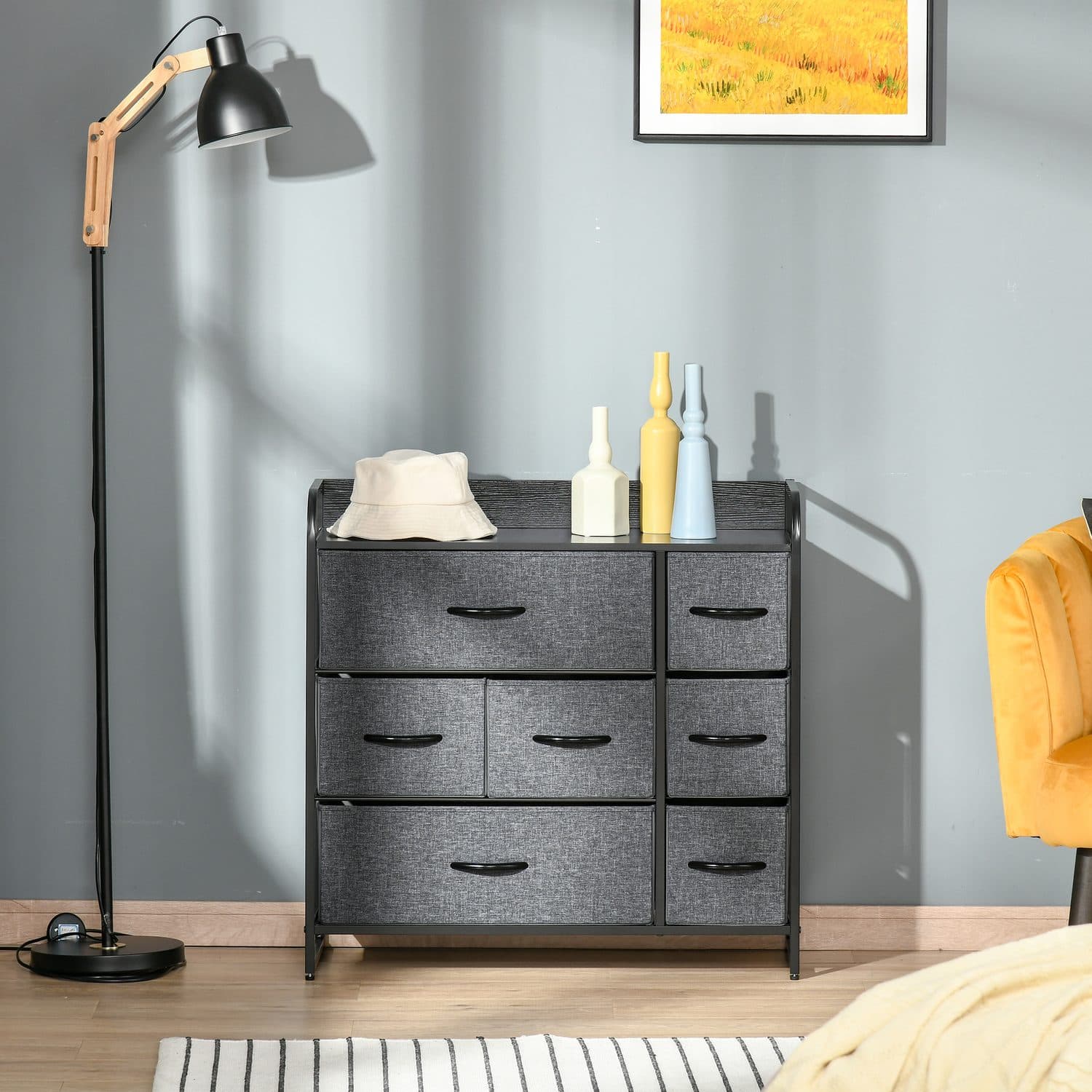 7-Drawer Grey Fabric Chest - image 2