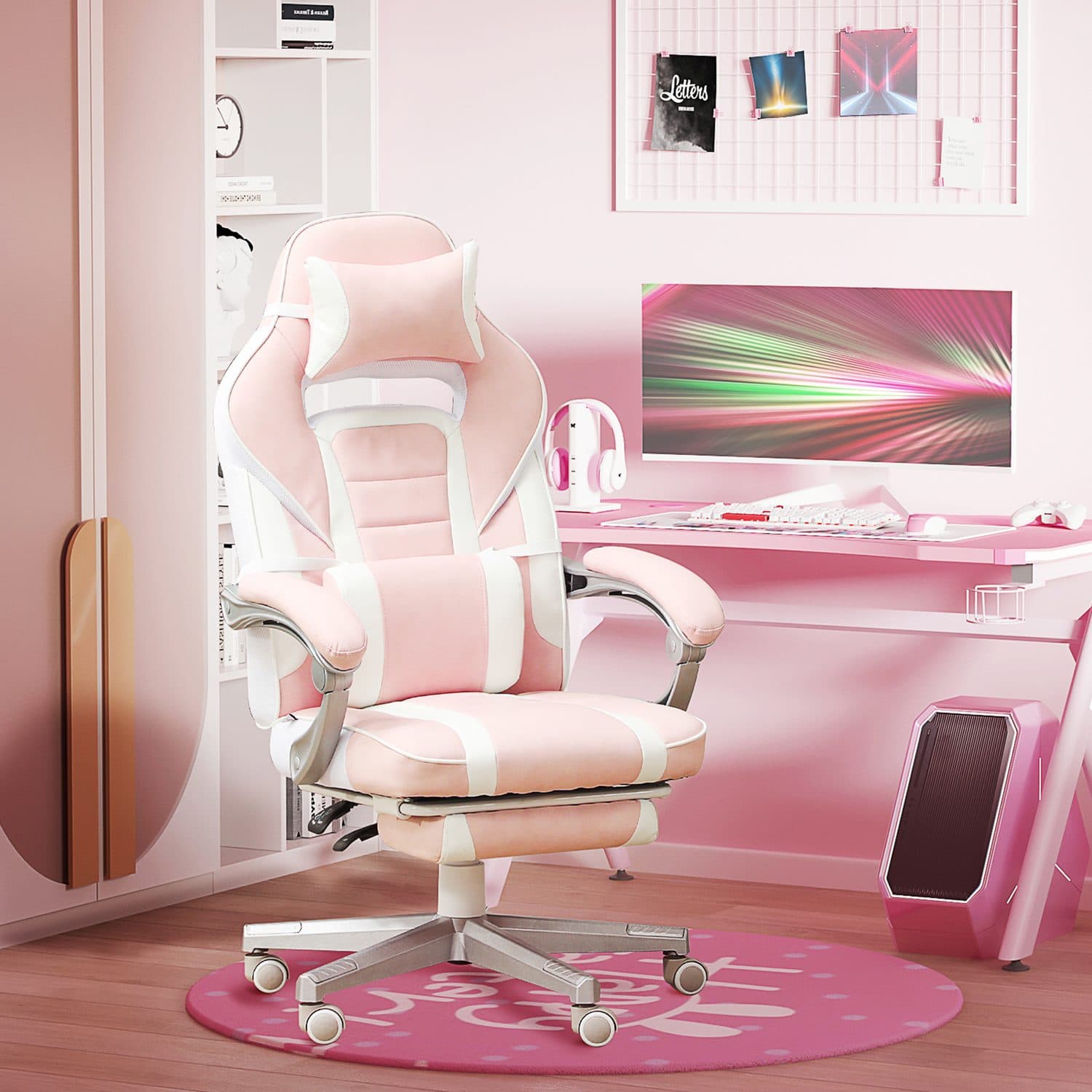 Pink Reclining Gaming Chair - image 3