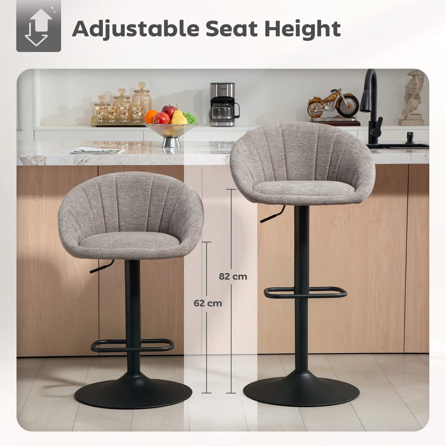 Set of 2 Grey Tub Bar Stools for Effortless Kitchen Comfort - image 3