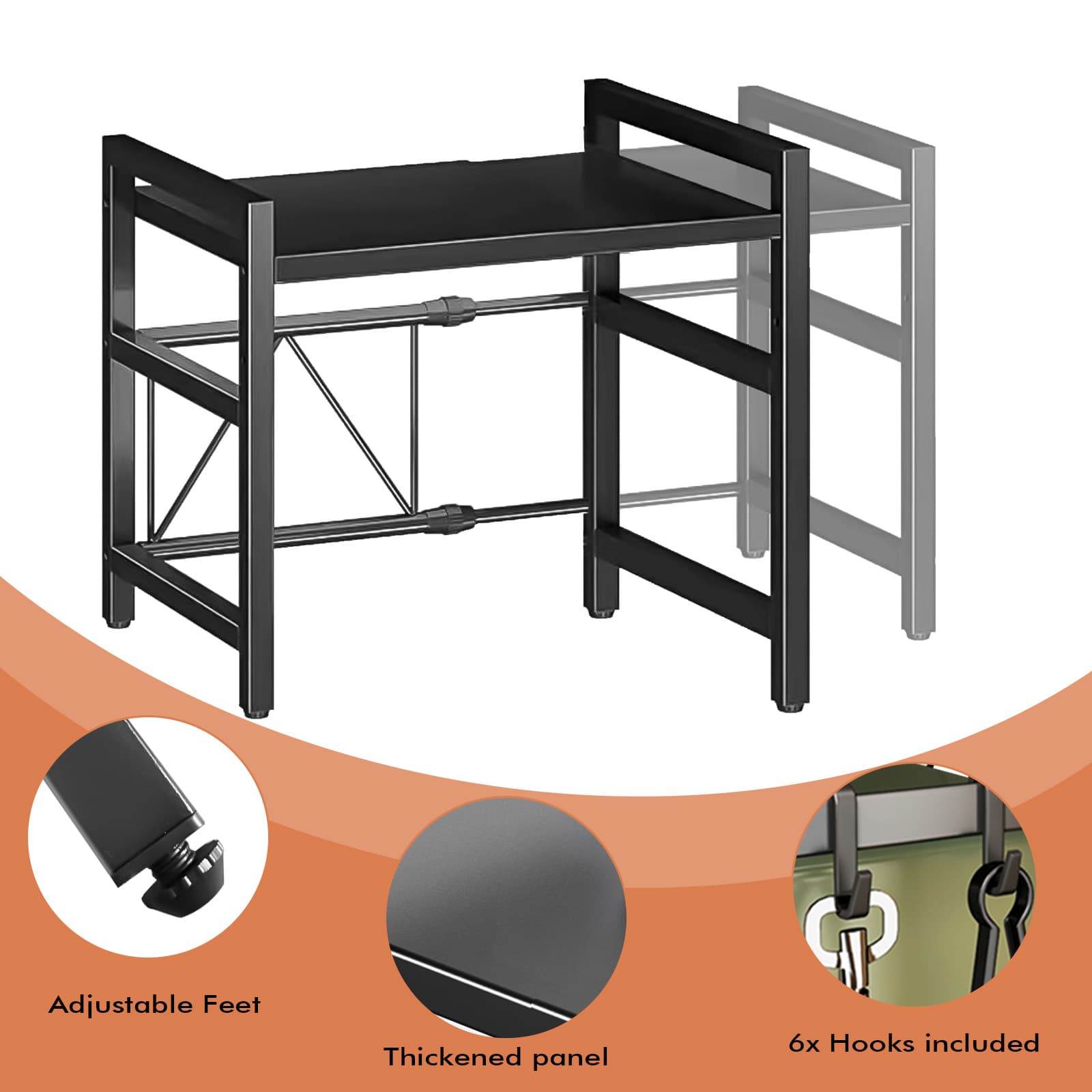 3-Tier Extendable Microwave Rack for Organised Kitchens - image 2