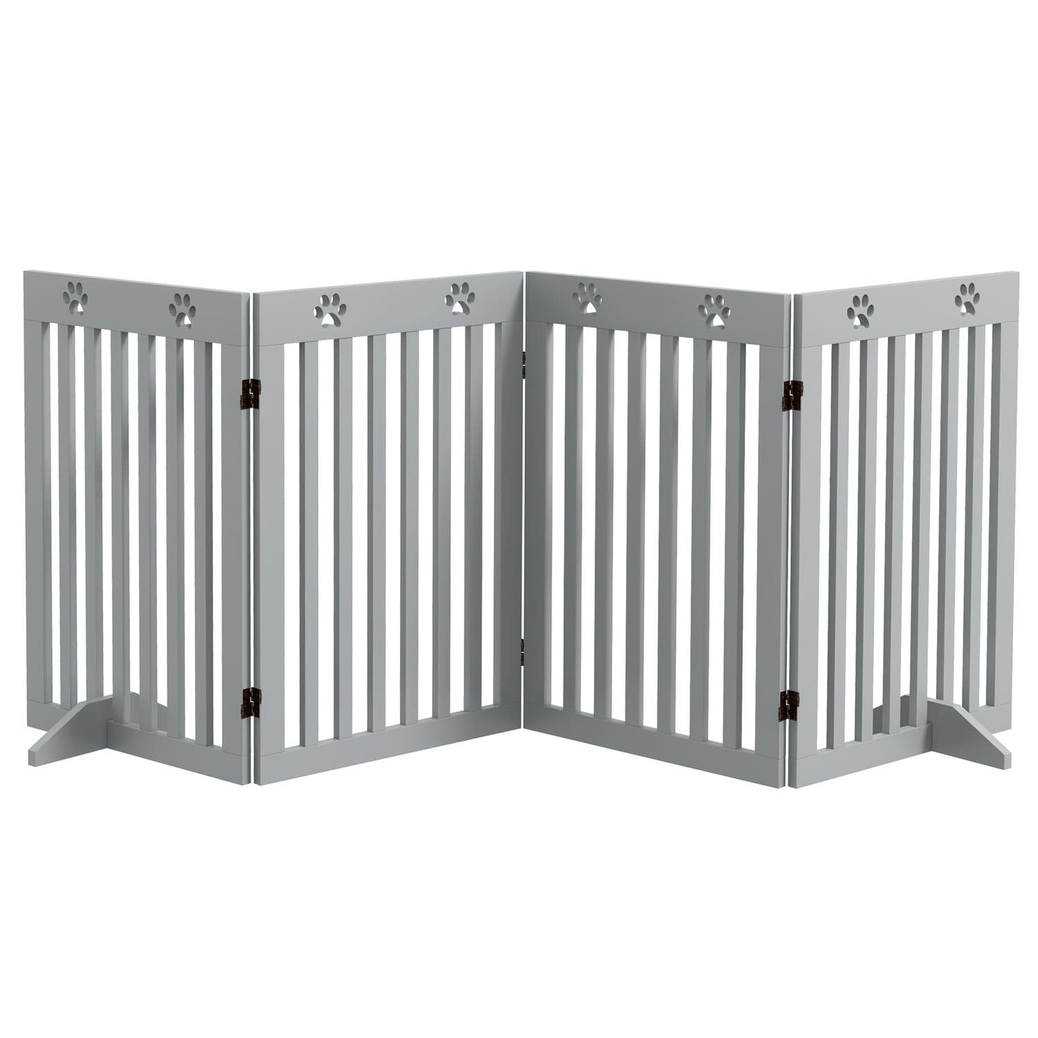 PawHut Foldable Freestanding Dog Gate with Support Feet