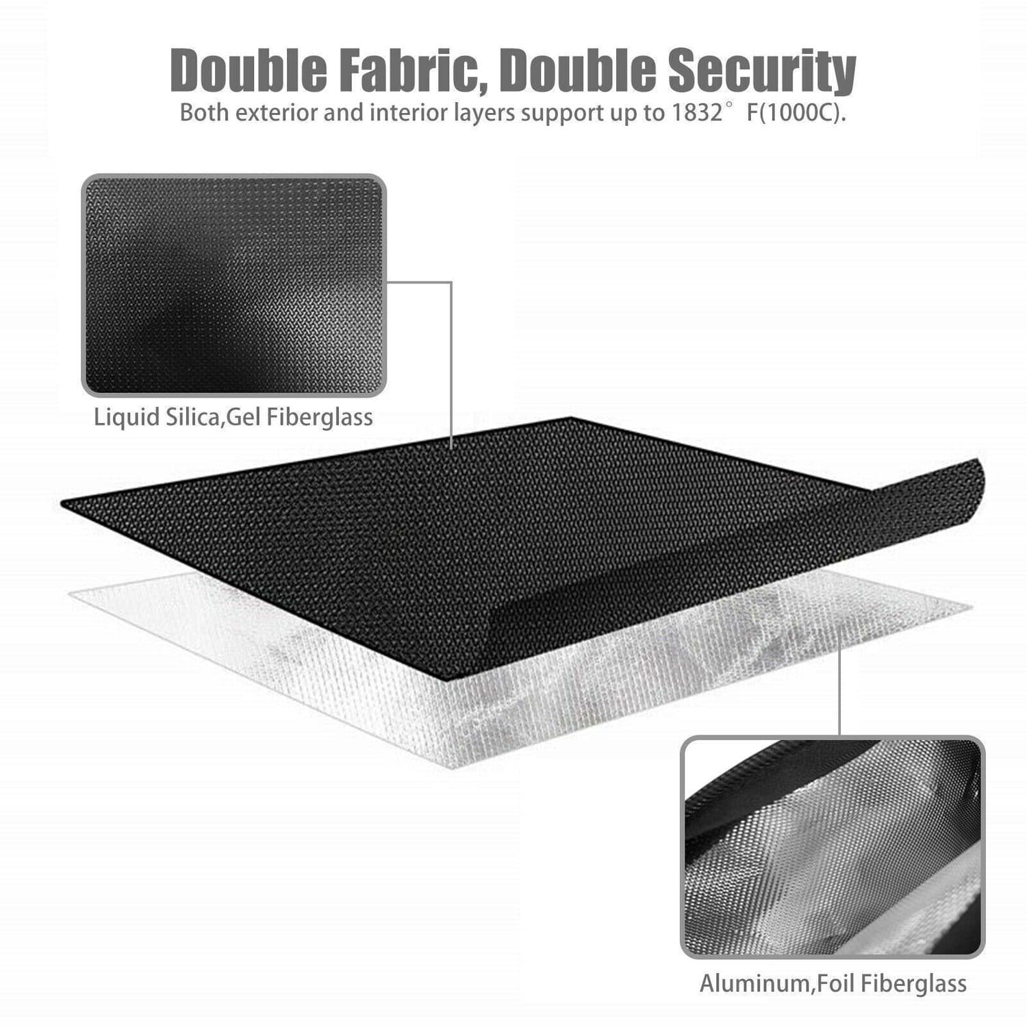 Black Fireproof Pouch for Documents, Cash and Valuables - image 2