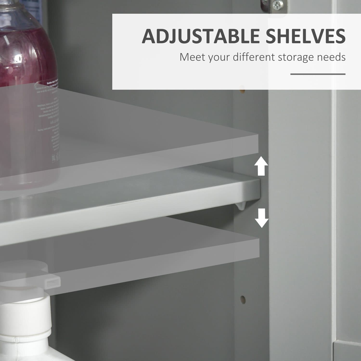 Double-Door Grey Bathroom Cabinet That Sits Well Anywhere - image 4