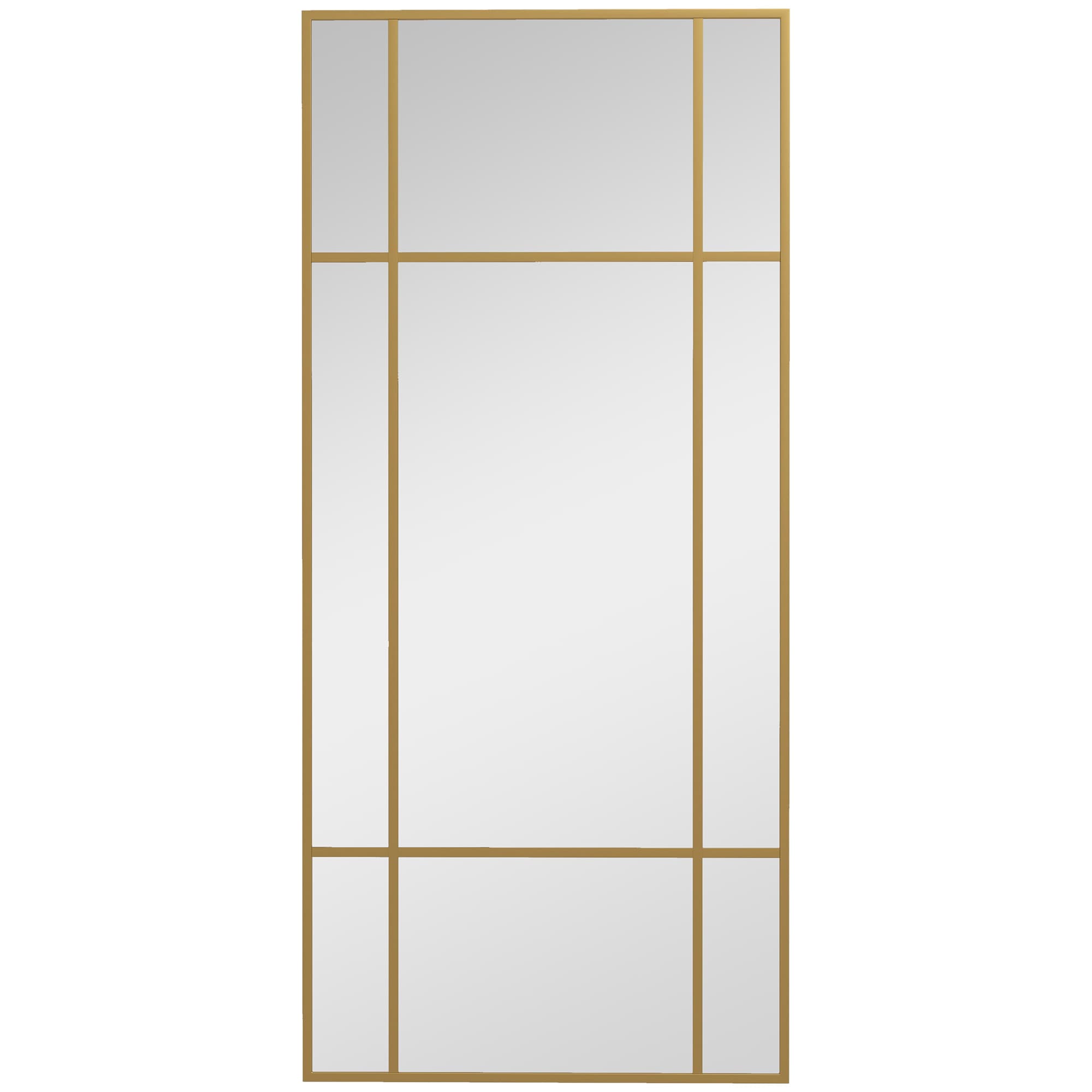 Gold Window Pane Mirror