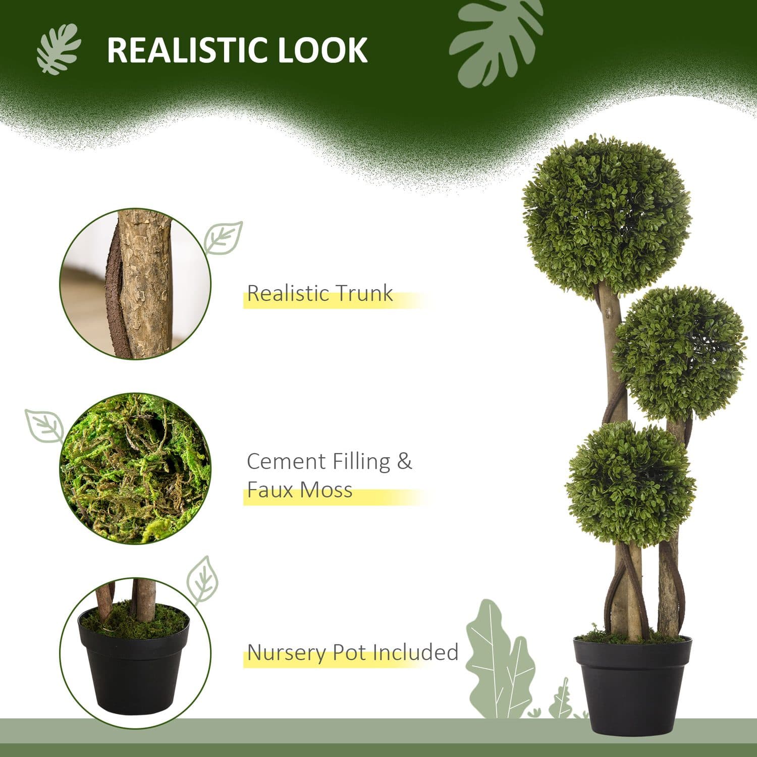 90cm Artificial Boxwood Trees - image 1