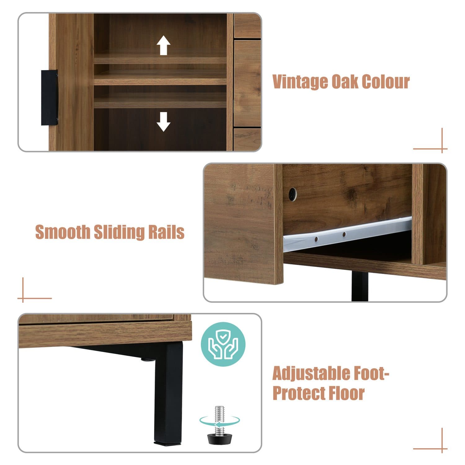 Dark Oak Industrial Sideboard - image 3