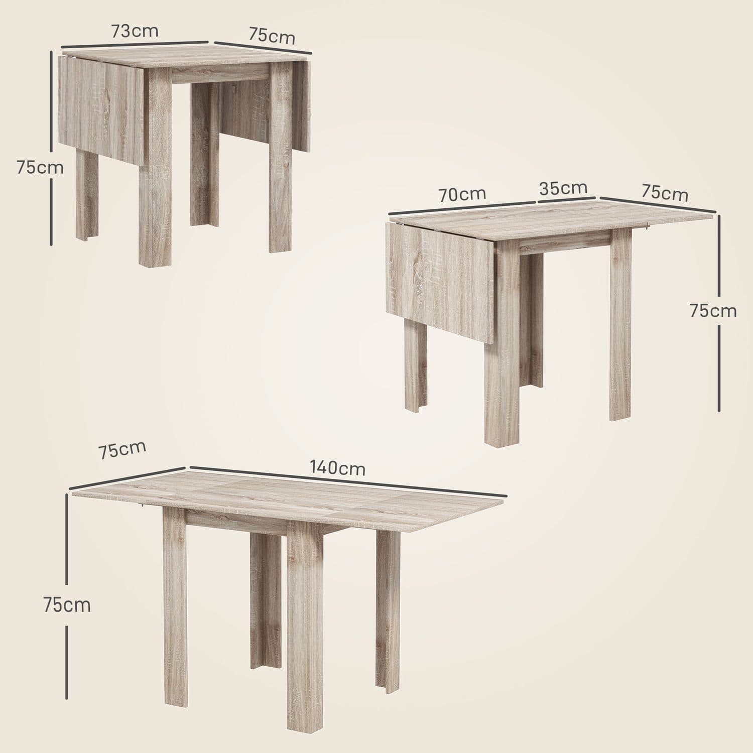 Space-Saving Oak Drop Leaf Dining Table for Compact Homes - image 5